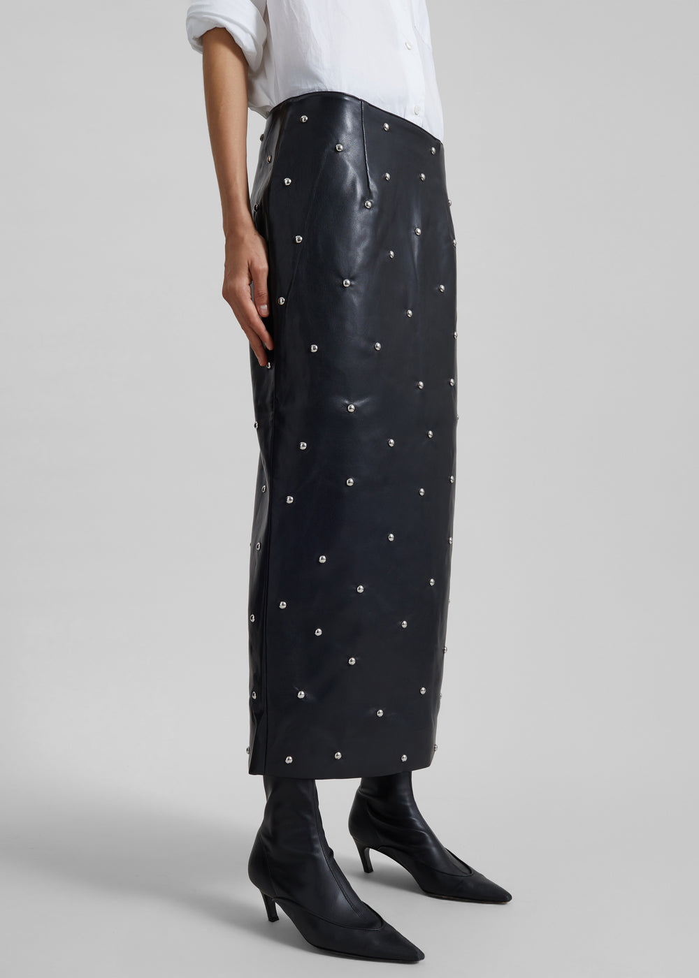 Rotate Studded Pencil Skirt - Black