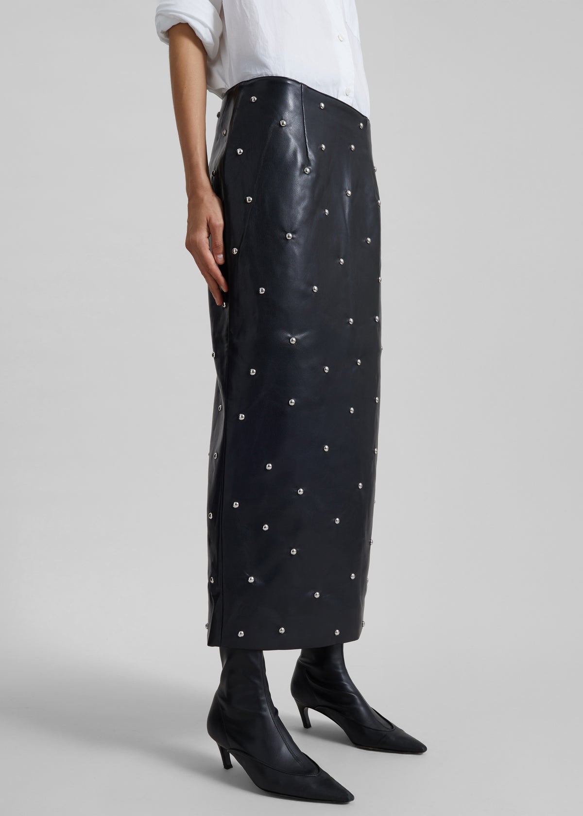 Rotate Studded Pencil Skirt - Black - 1