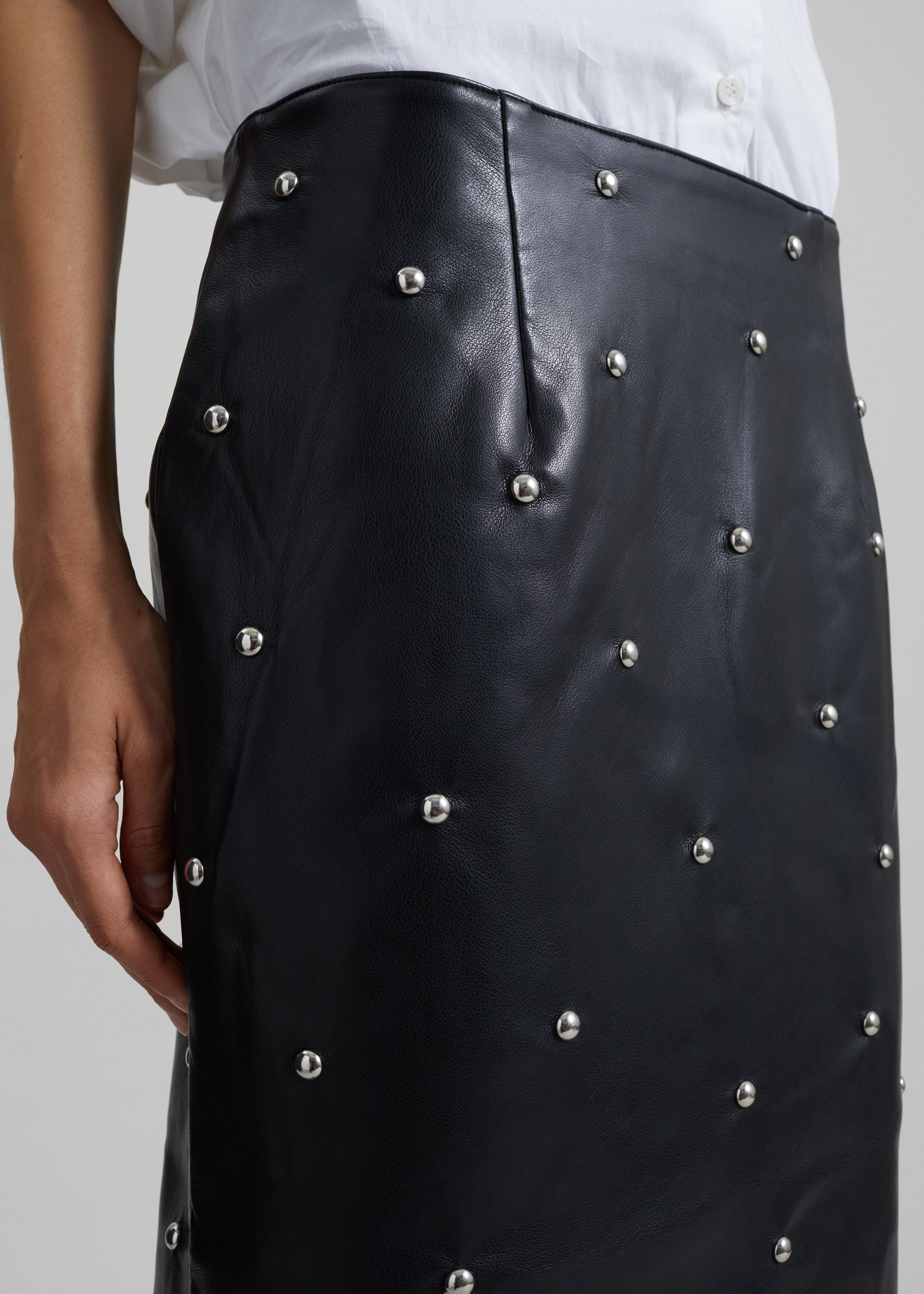 Rotate Studded Pencil Skirt - Black - 7