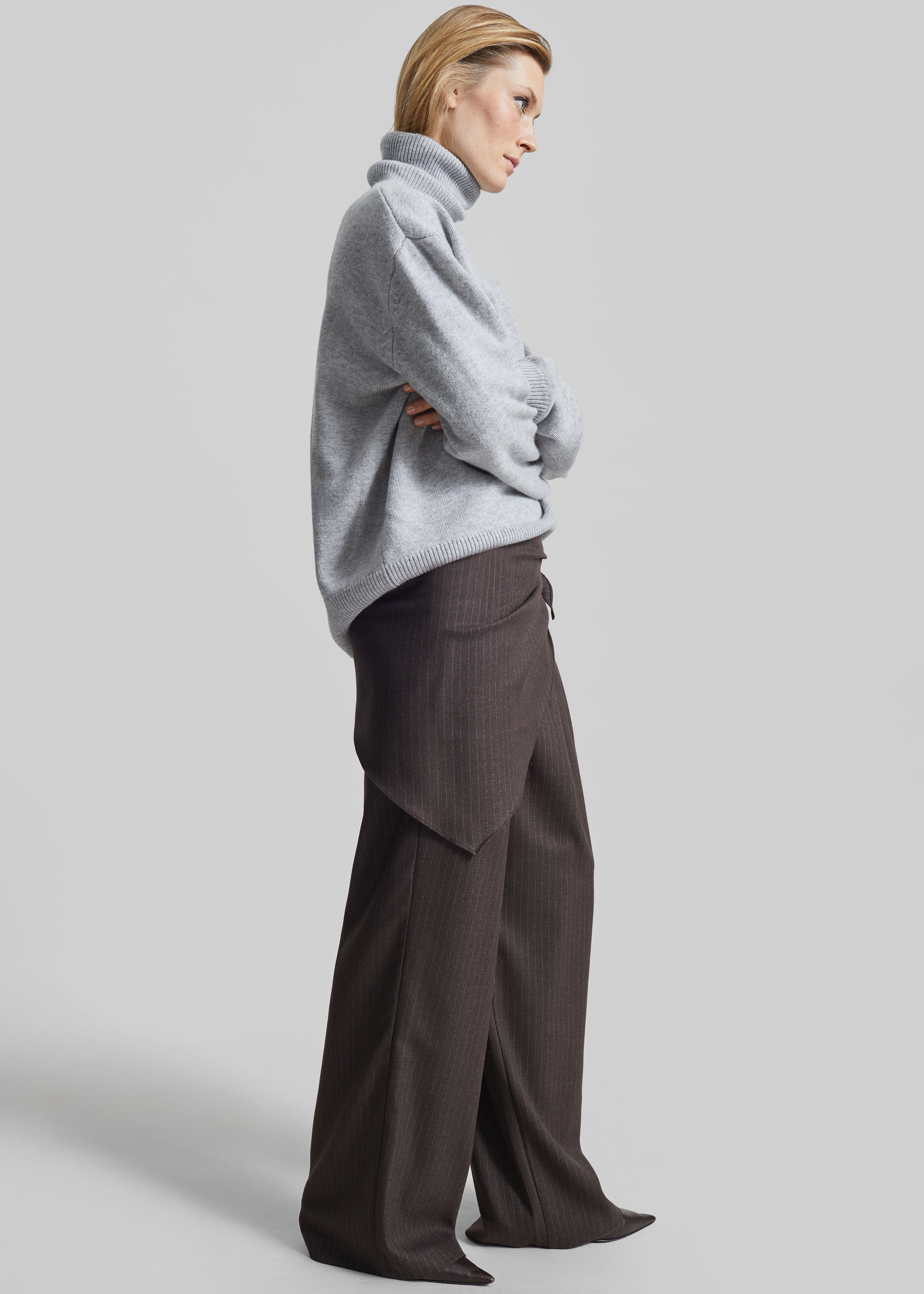 Rovigo Scarf Wrap Pants - Brown Stripe – The Frankie Shop