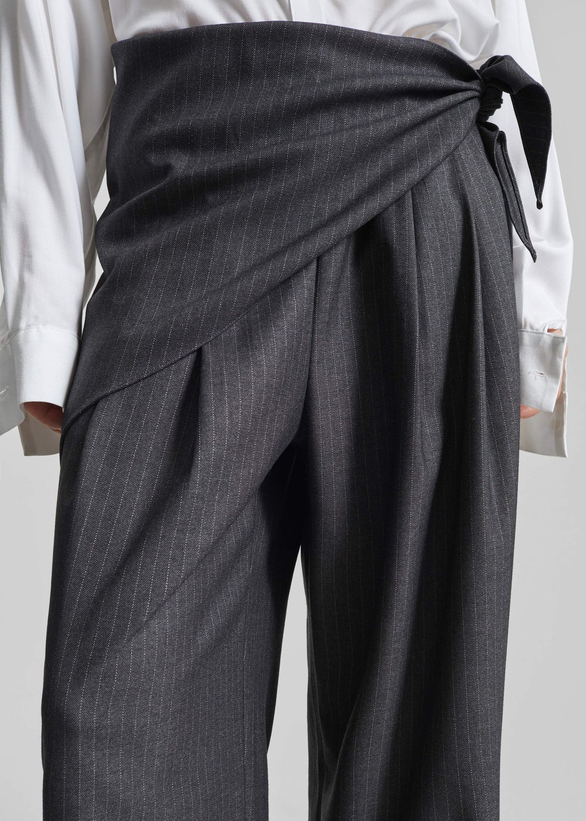 Rovigo Scarf Wrap Pants - Grey Stripe - 3
