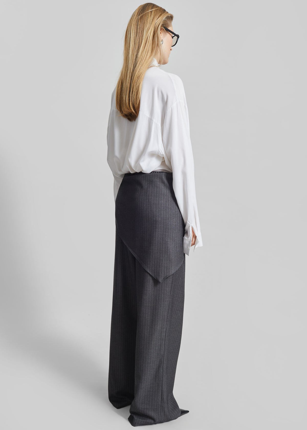 Rovigo Scarf Wrap Pants - Grey Stripe - 8