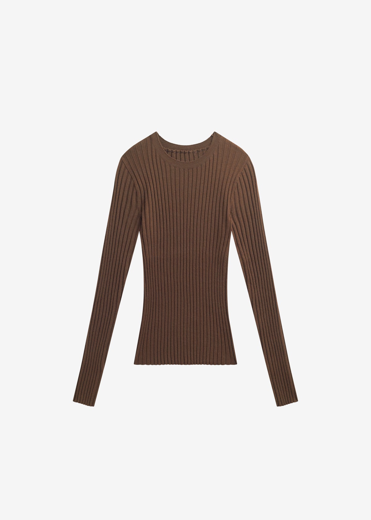 Ruan Ribbed Knit Top - Brown - 6