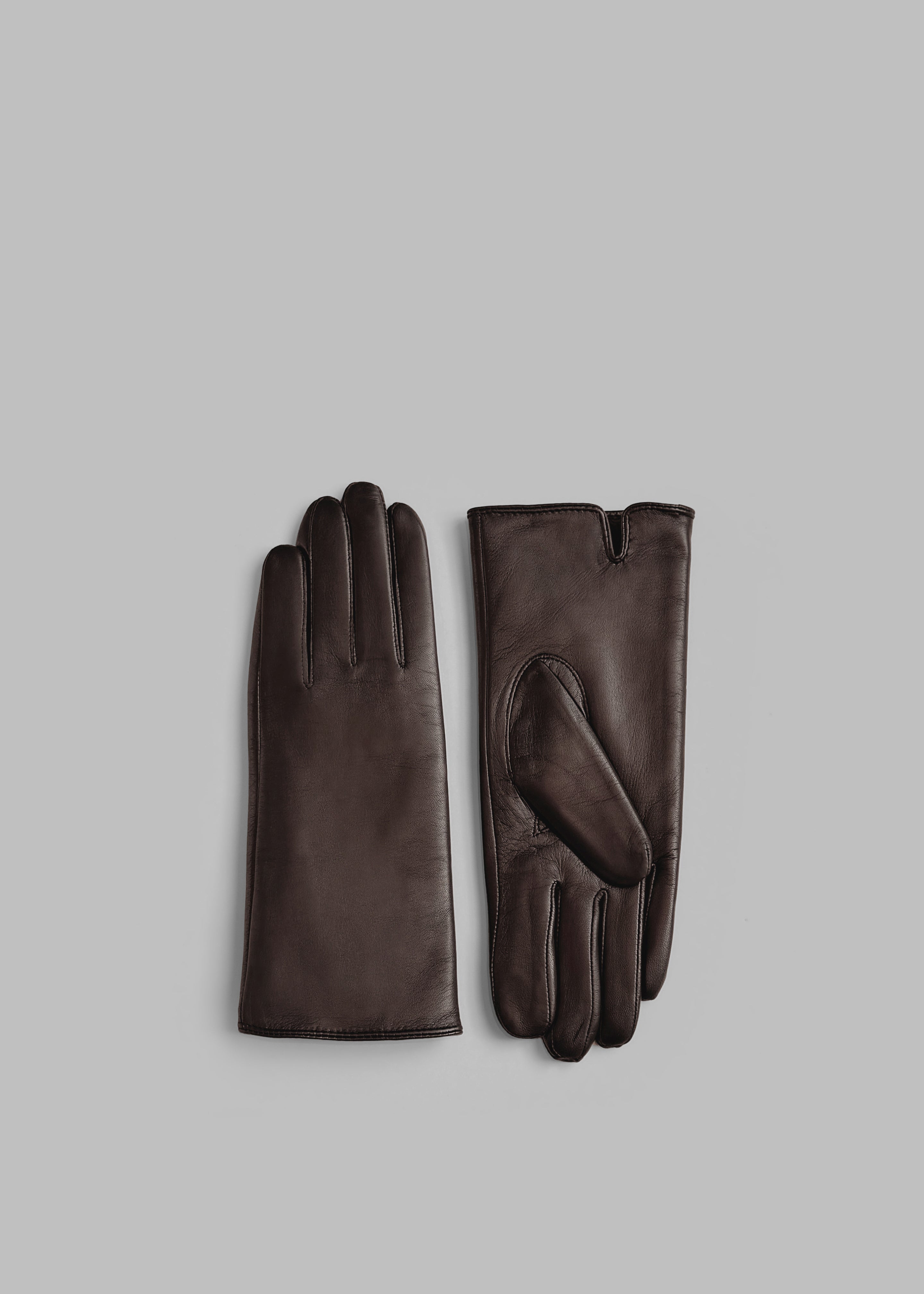 Ruby Leather Gloves - Dark Brown - 1