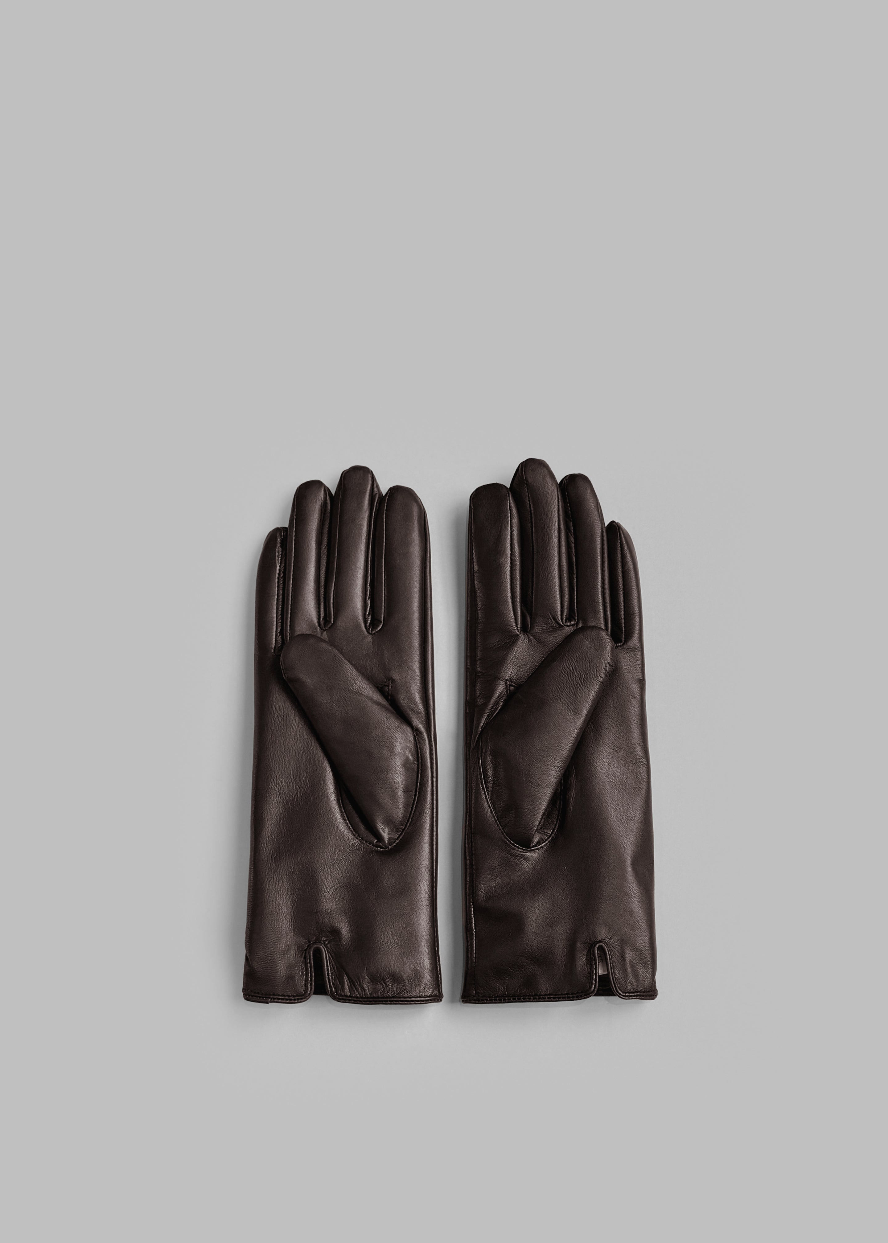 Ruby Leather Gloves - Dark Brown - 3