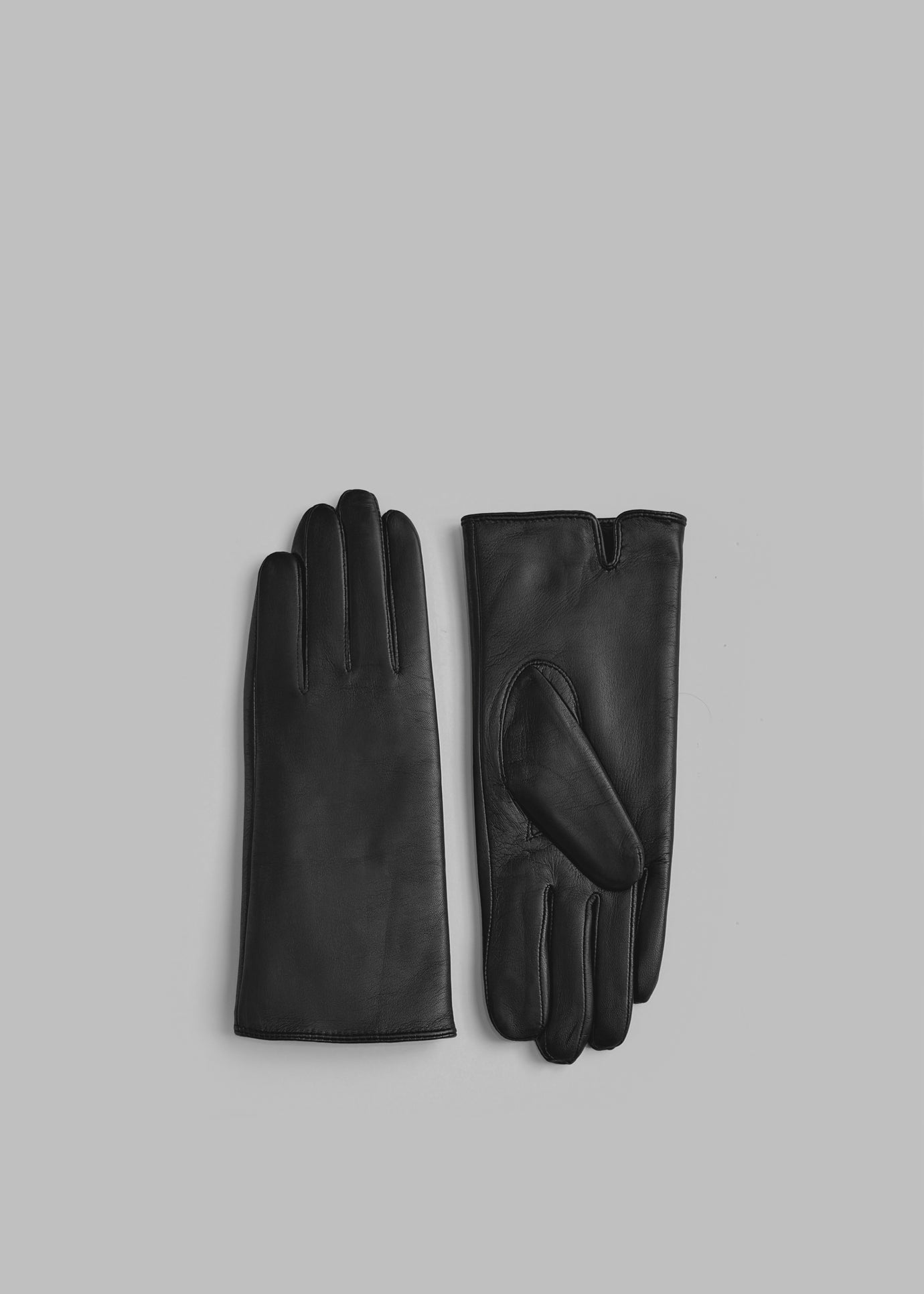 Ruby Leather Gloves - Grey