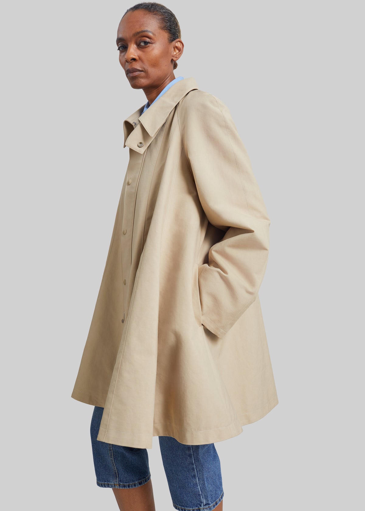 Rudy Trapeze Trench Coat - Beige