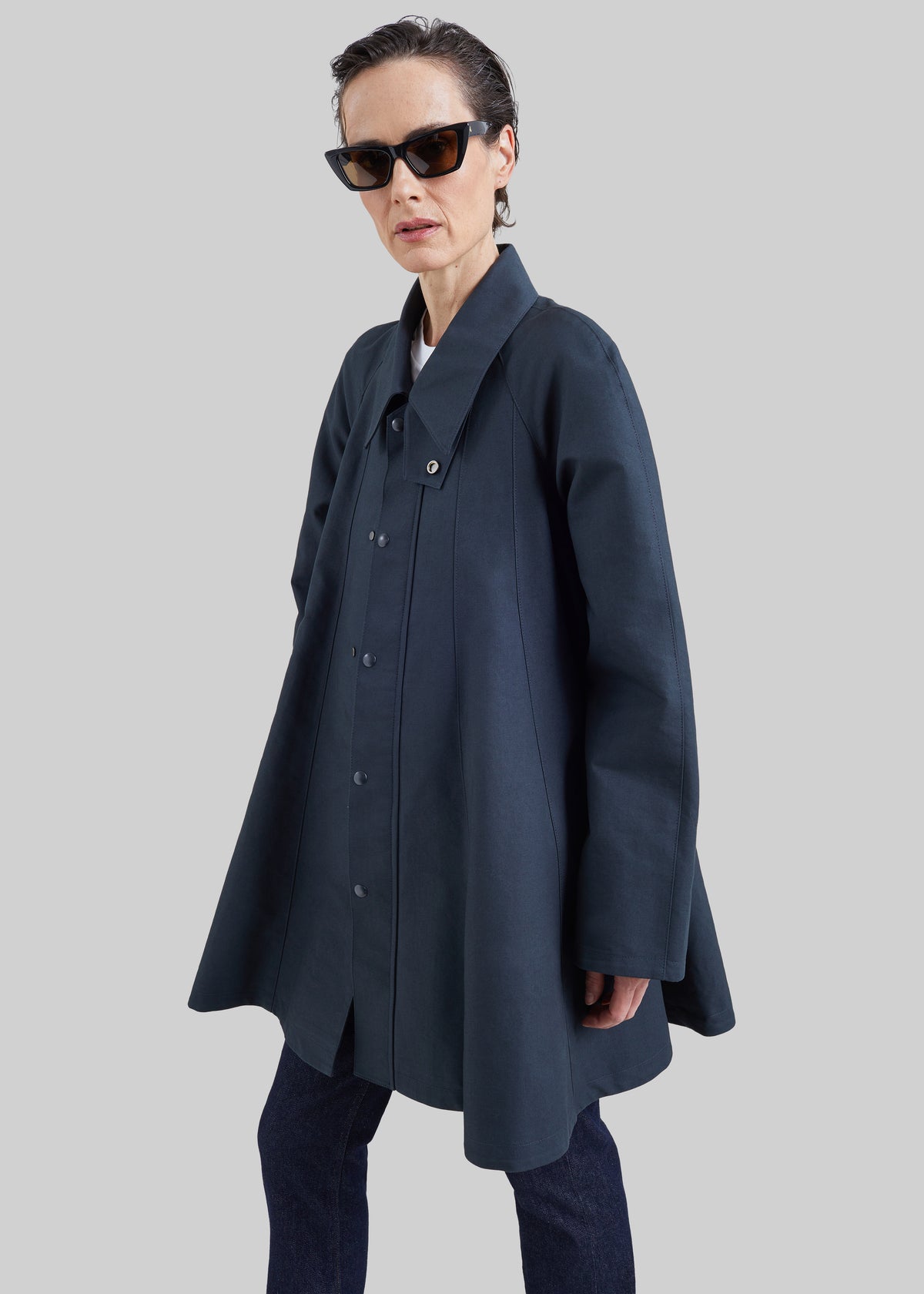 Rudy Trapeze Trench Coat - Charcoal