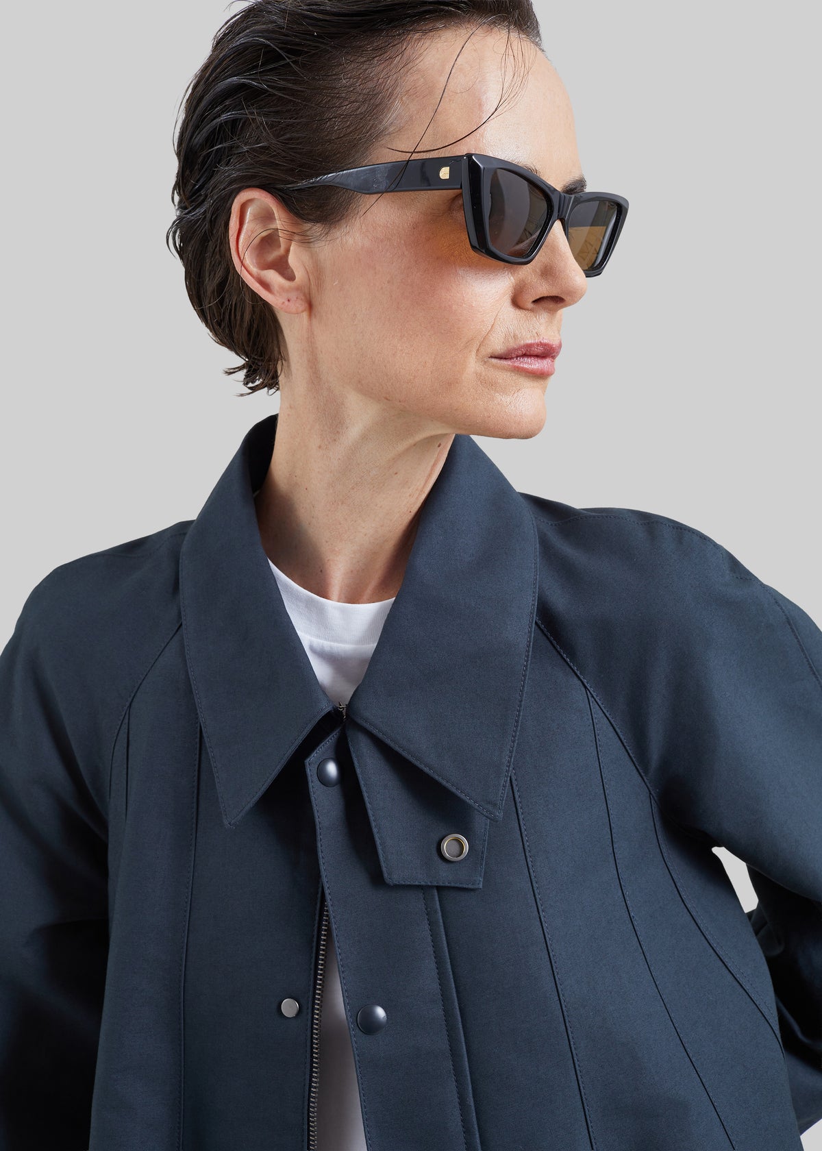 Rudy Trapeze Trench Coat - Charcoal
