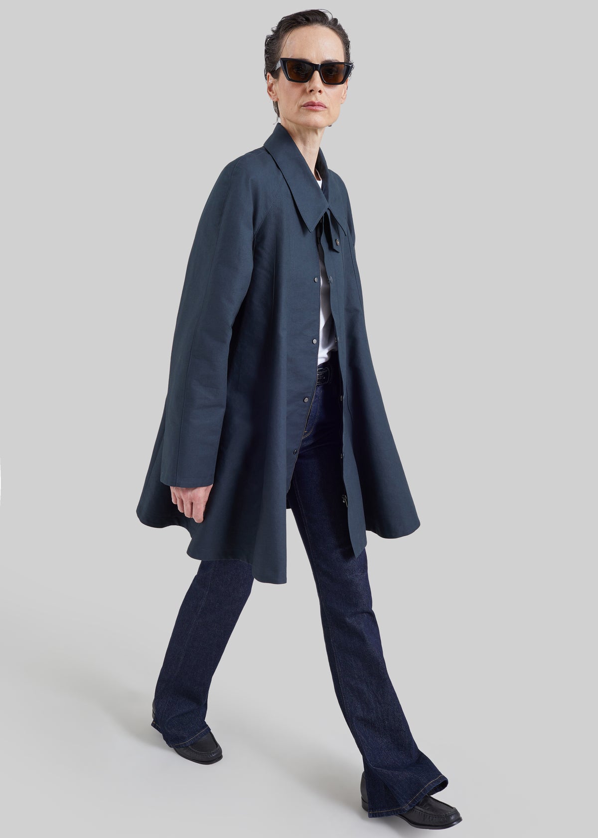 Rudy Trapeze Trench Coat - Charcoal