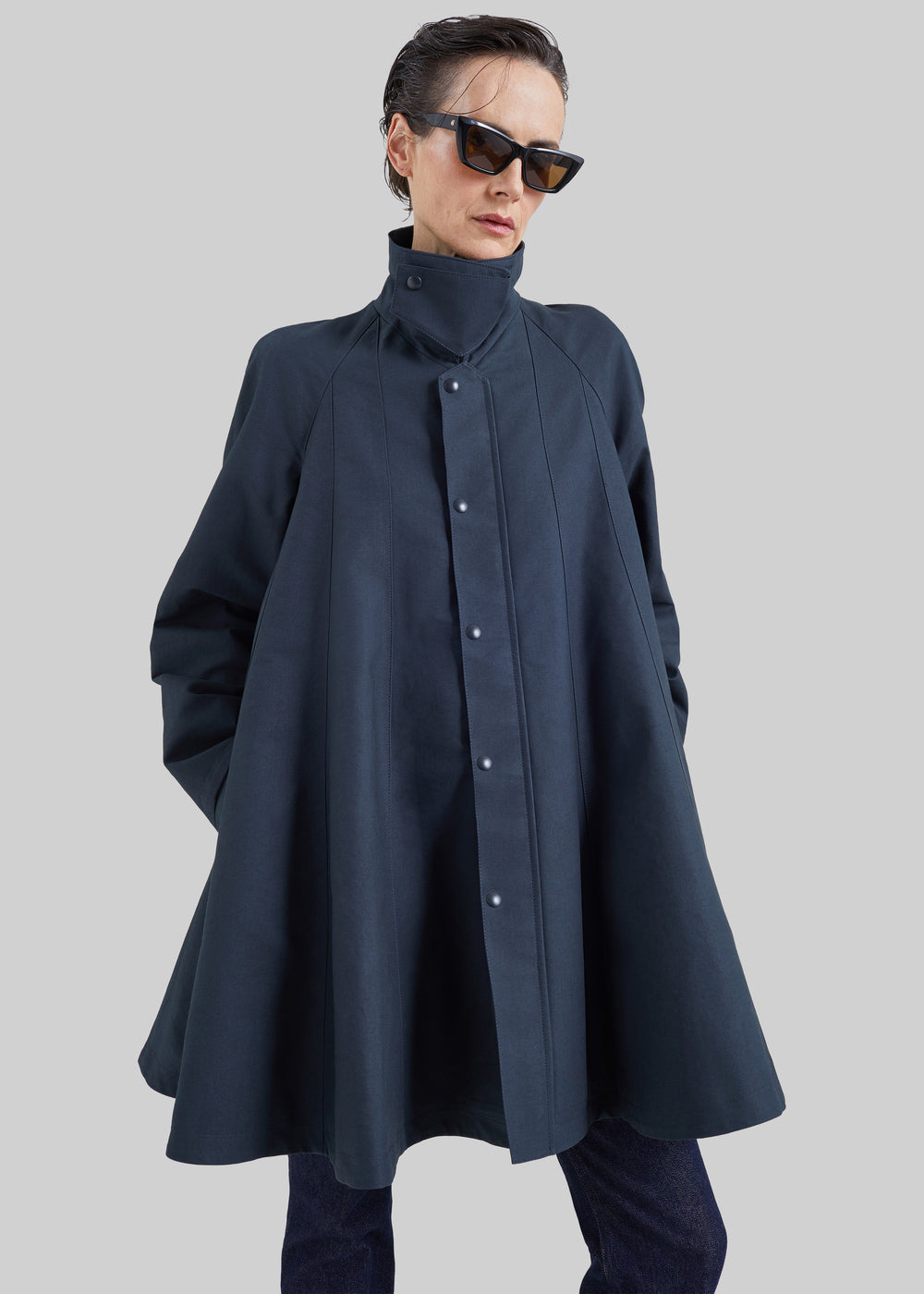 Rudy Trapeze Trench Coat - Charcoal