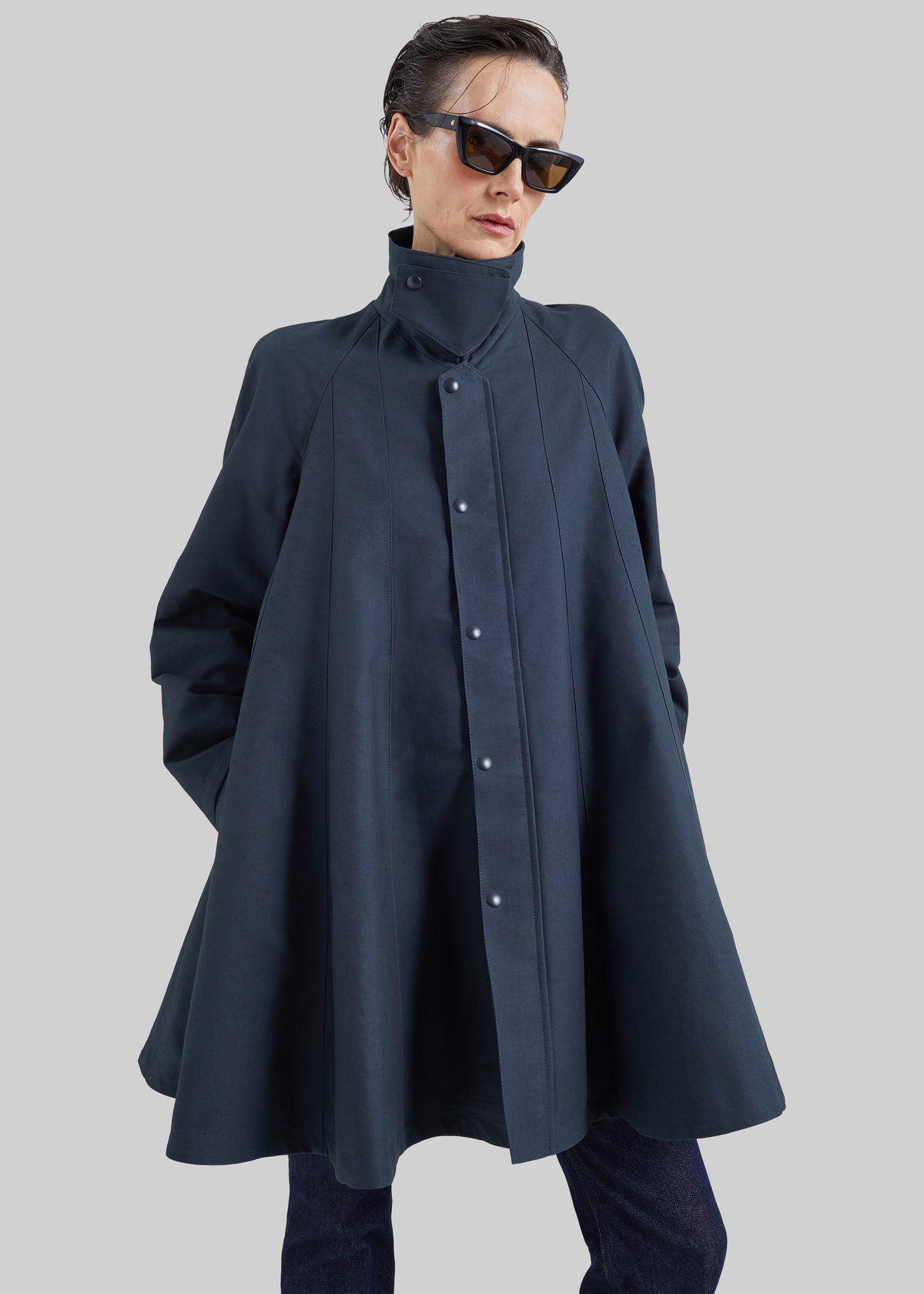 Rudy Trapeze Trench Coat - Charcoal