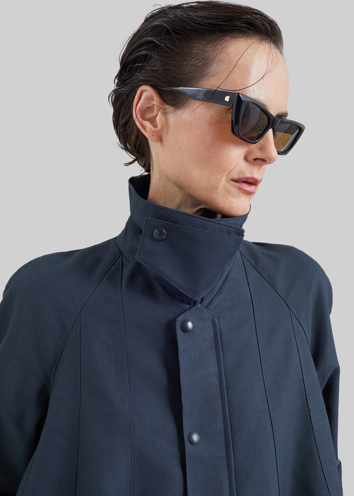 Rudy Trapeze Trench Coat - Charcoal