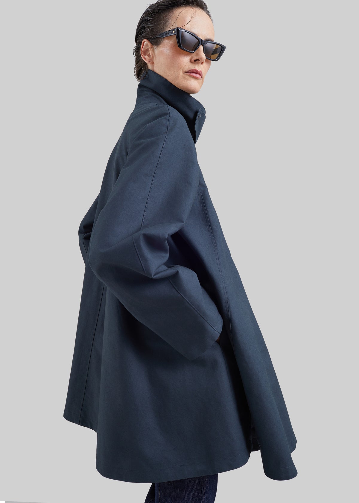 Rudy Trapeze Trench Coat - Charcoal