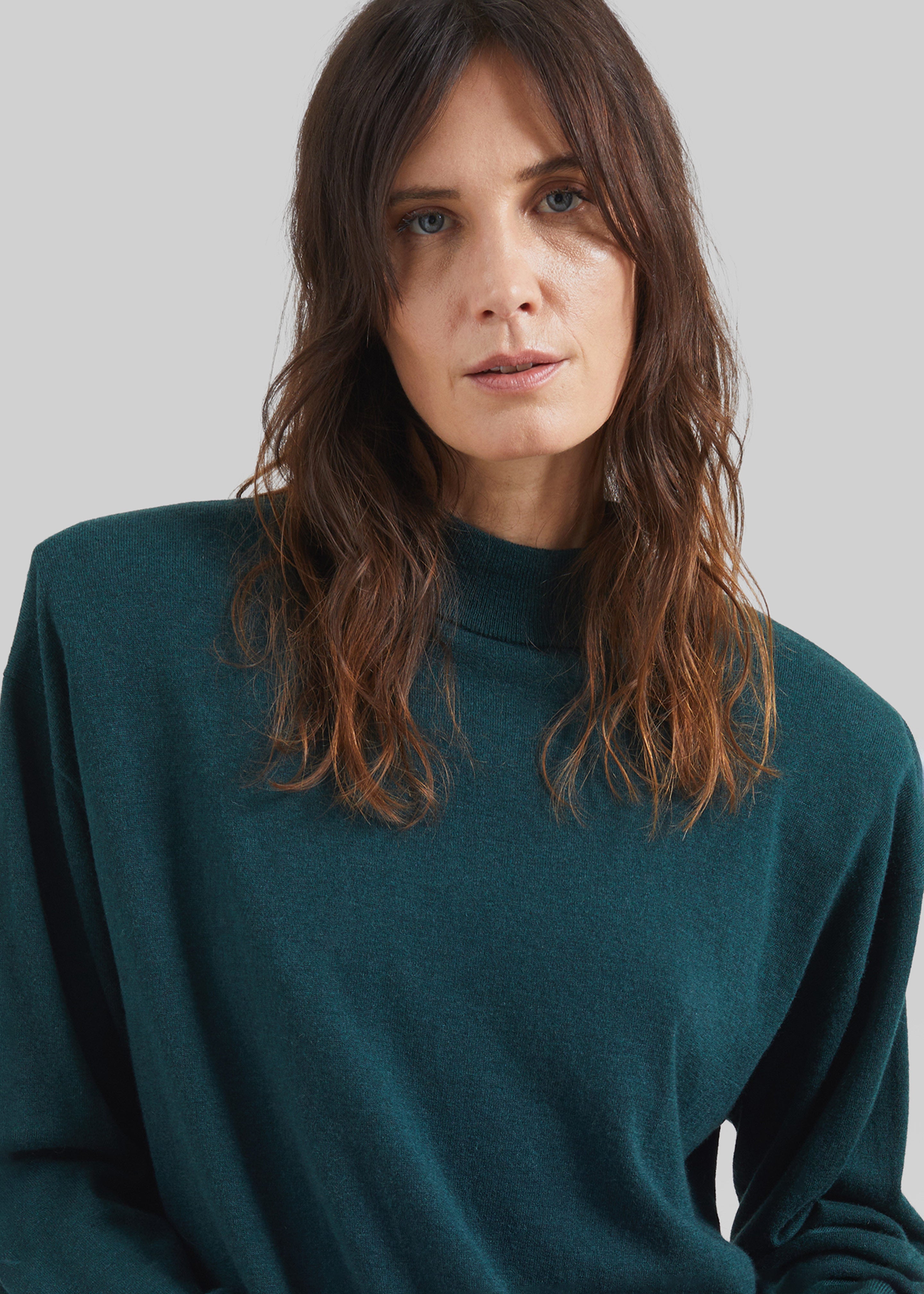 Rue Padded High Neck Sweater - Bottle Green - 3