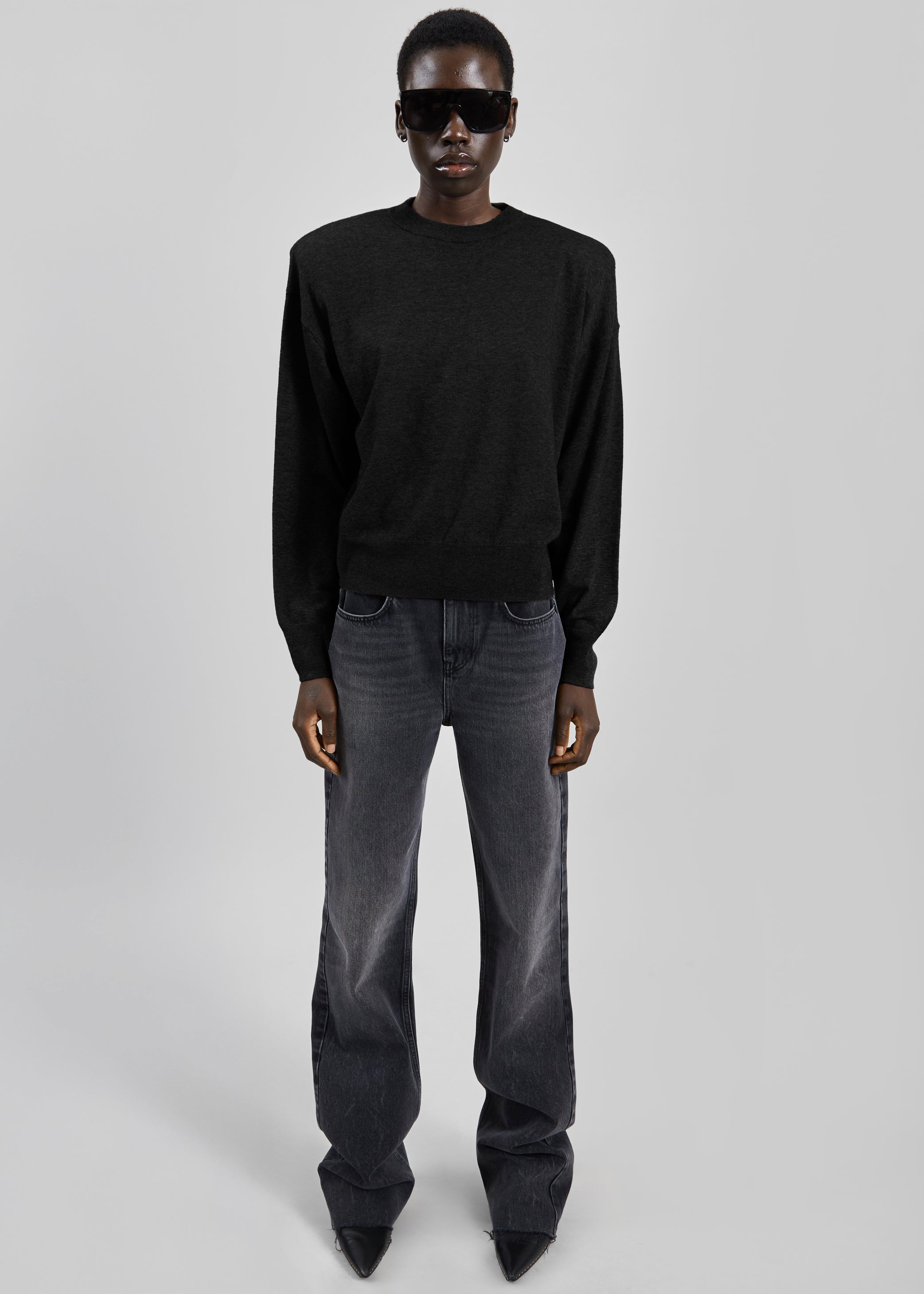Shop the look image for Rue Padded High Neck Sweater - Black