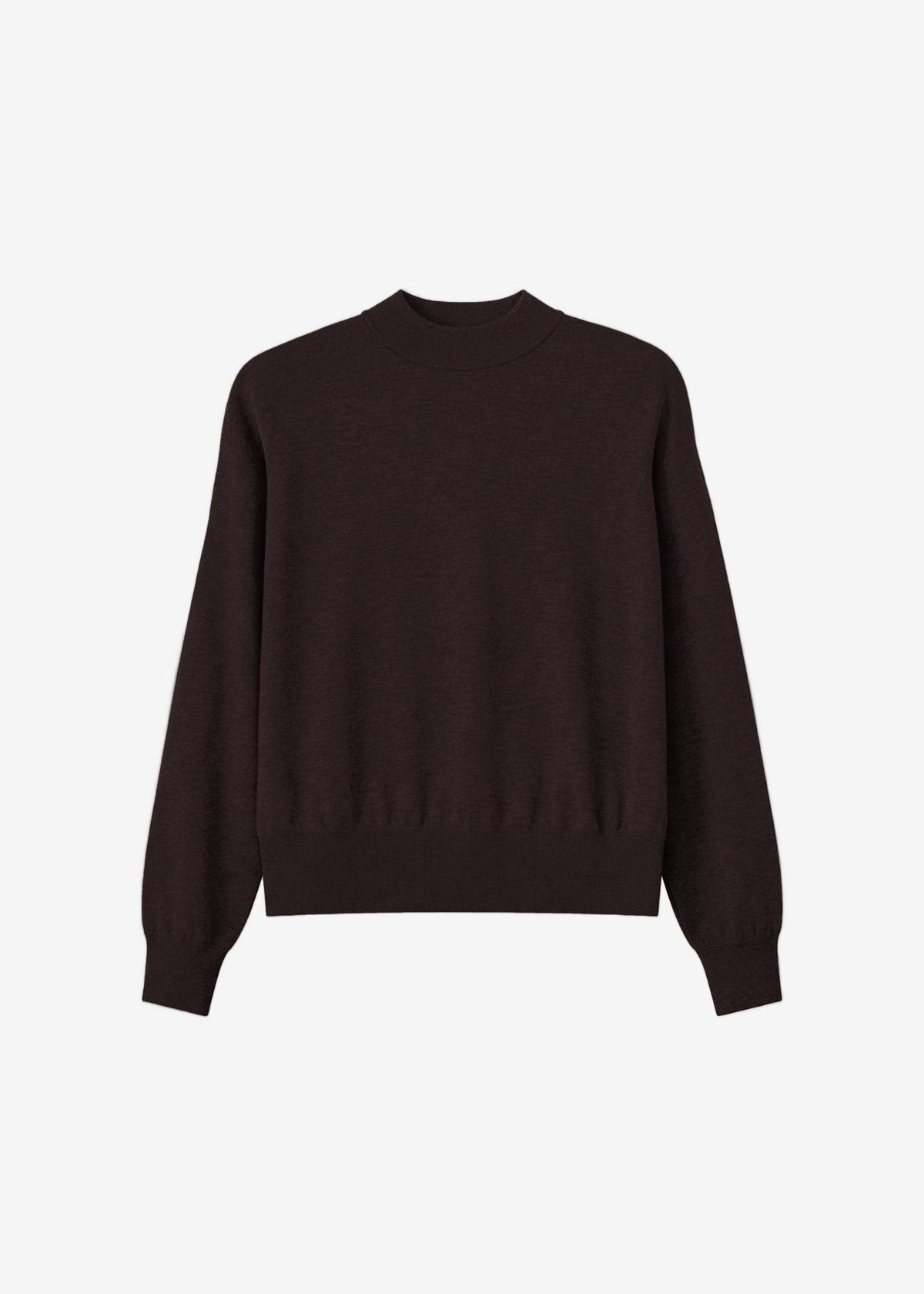 Rue Padded High Neck Sweater - Brown - 3