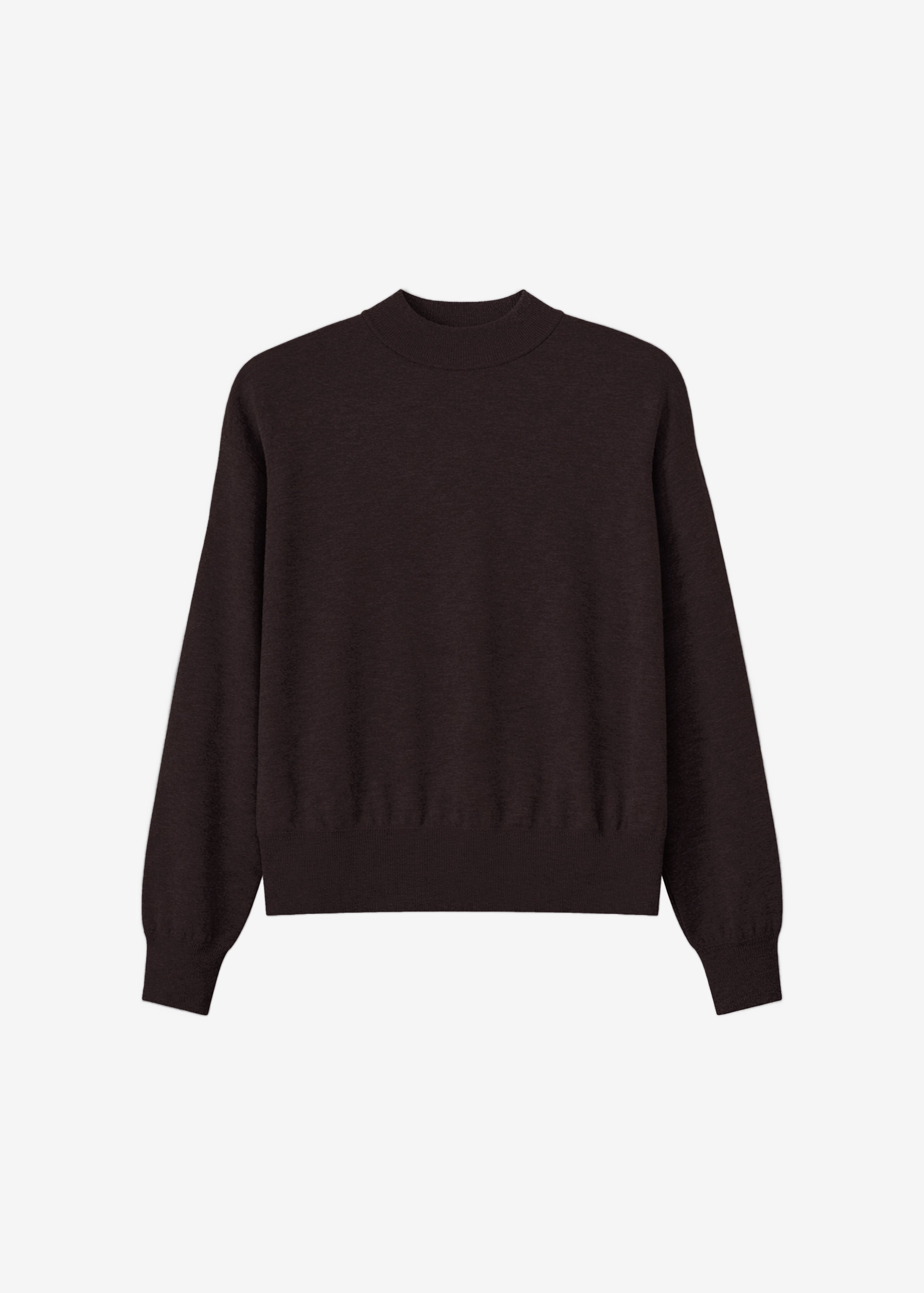 Rue Padded High Neck Sweater - Brown - 3