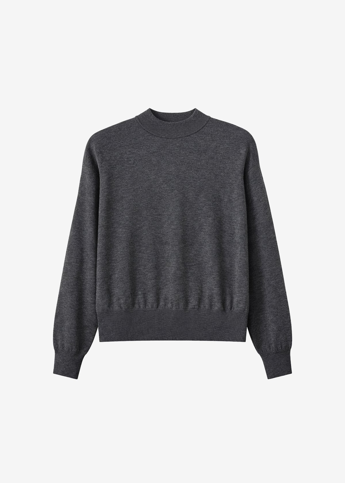 Rue Padded High Neck Sweater - Dark Grey - 4