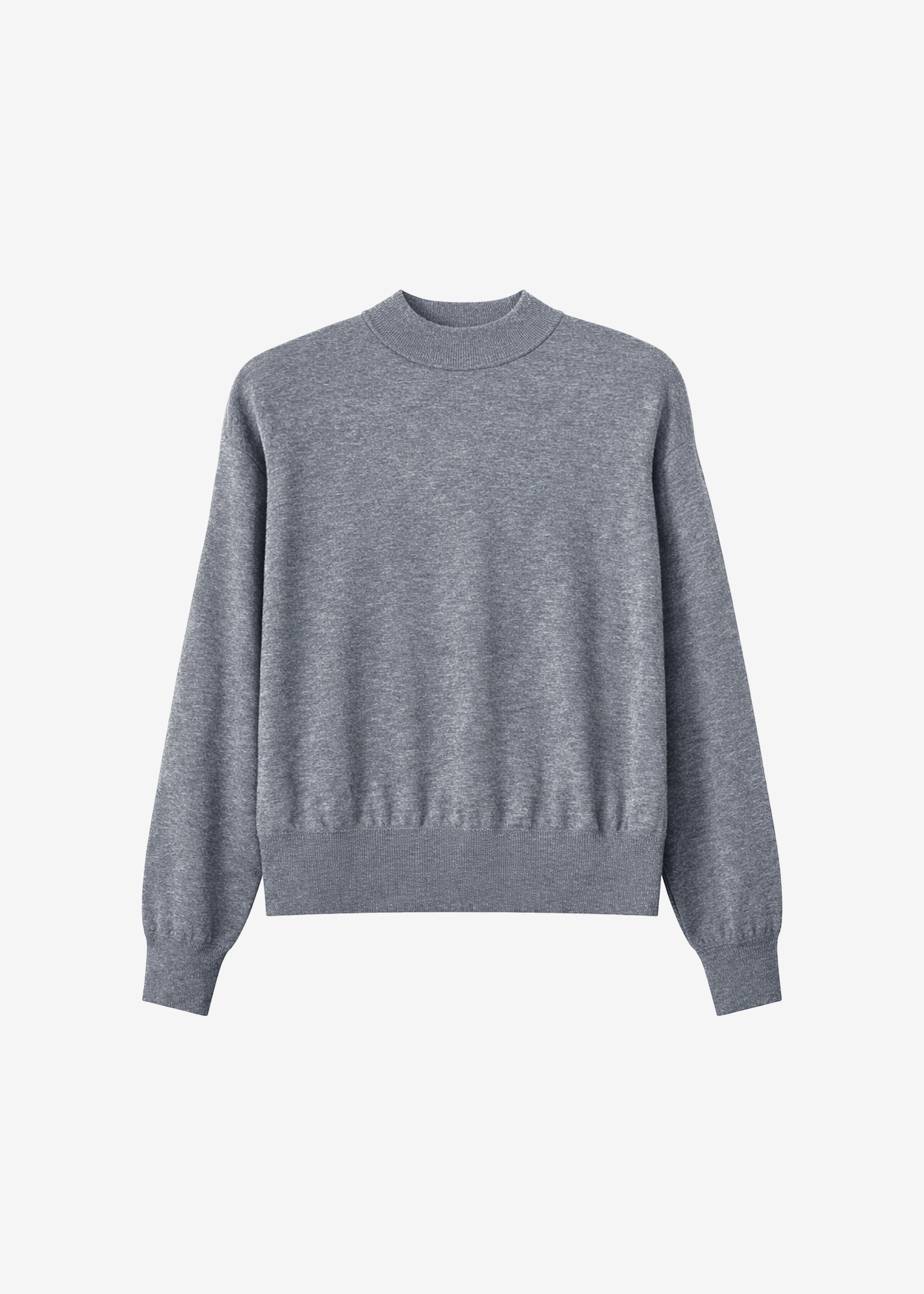 Rue Padded High Neck Sweater - Grey Melange - 6