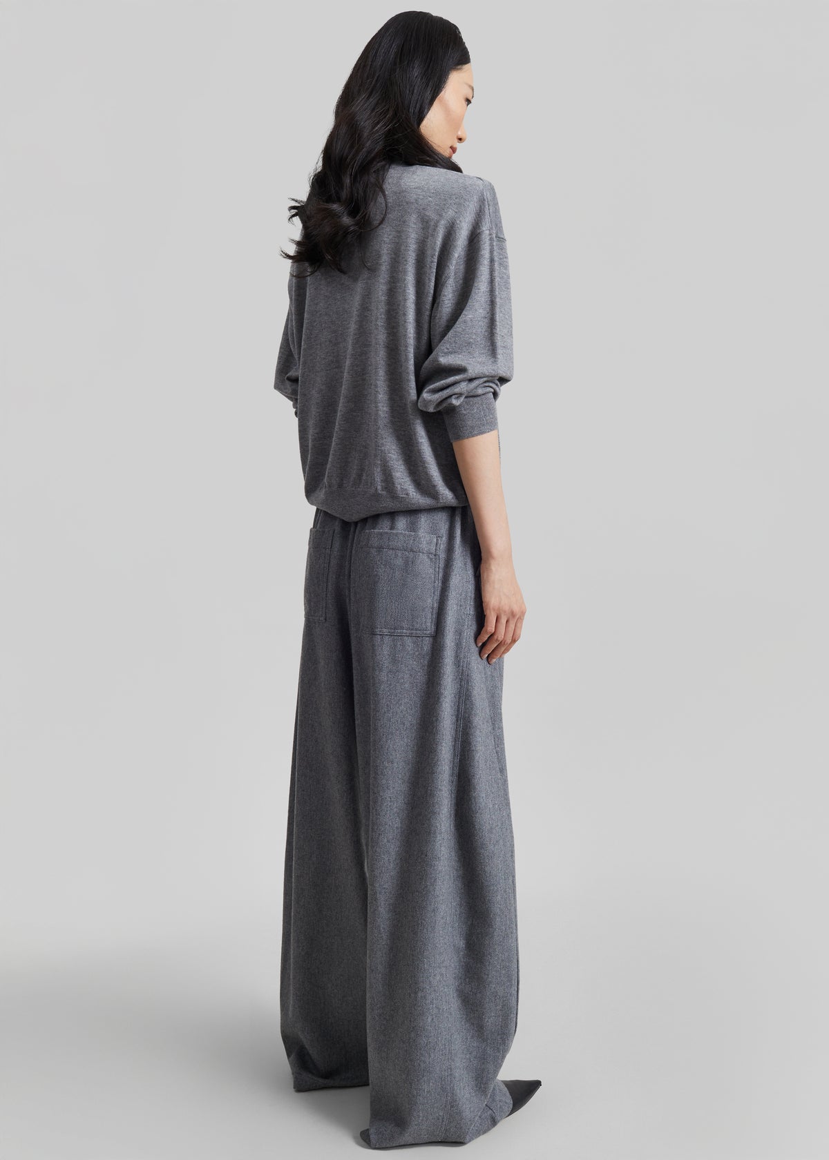 Rue Padded High Neck Sweater - Grey Melange - 5