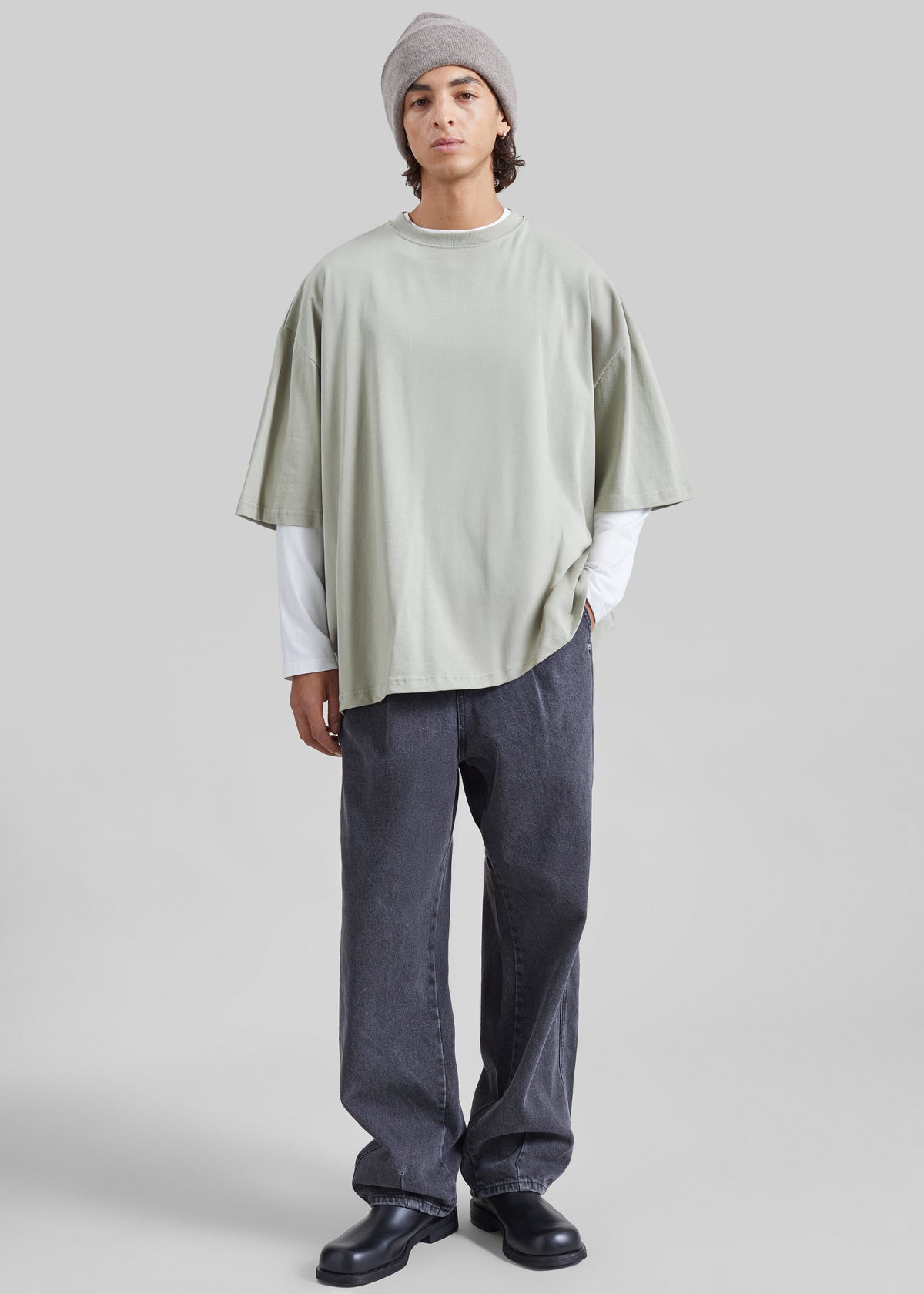 Ruelo Cotton Oversized T-Shirt - Sage