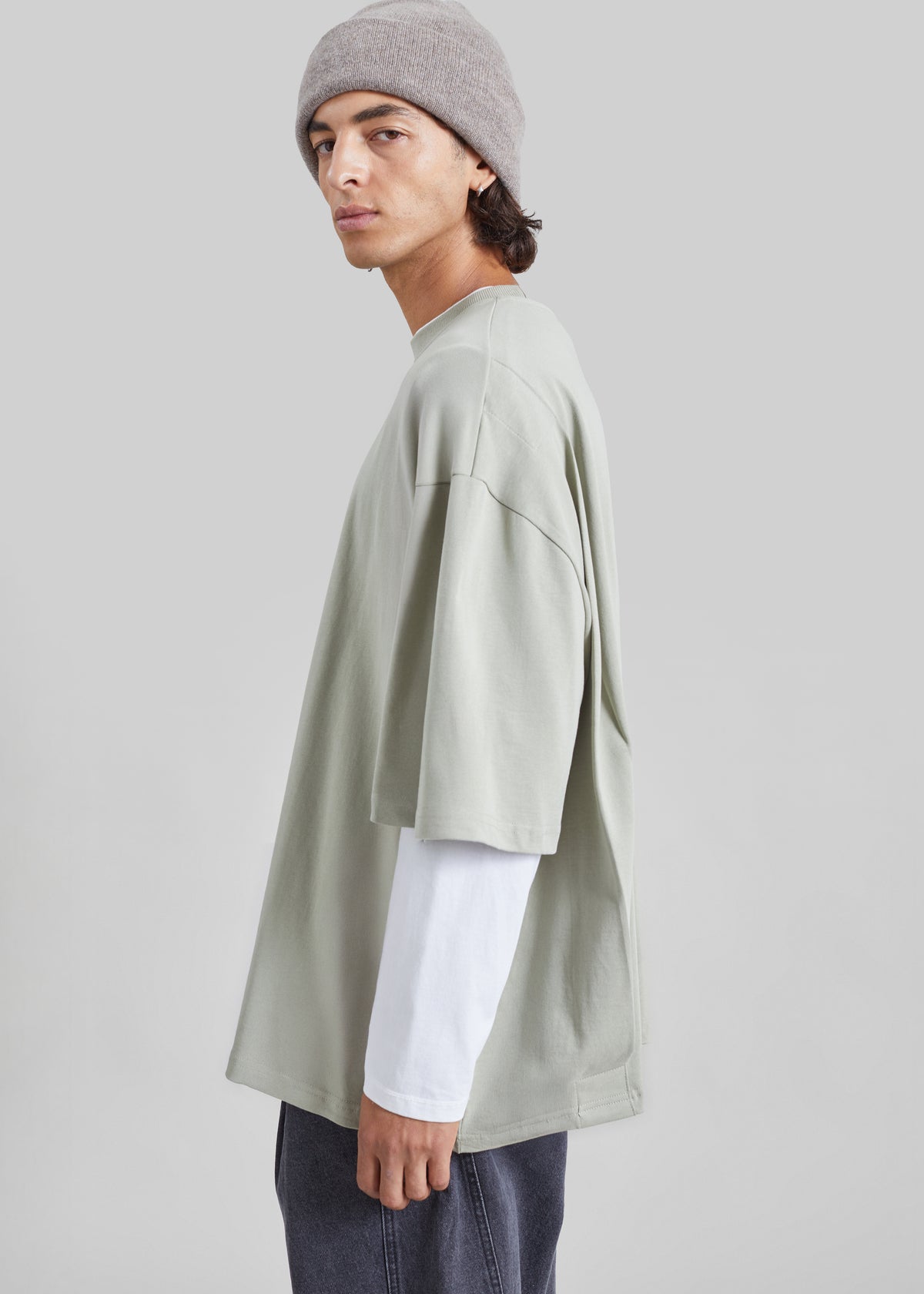 Ruelo Cotton Oversized T-Shirt - Sage