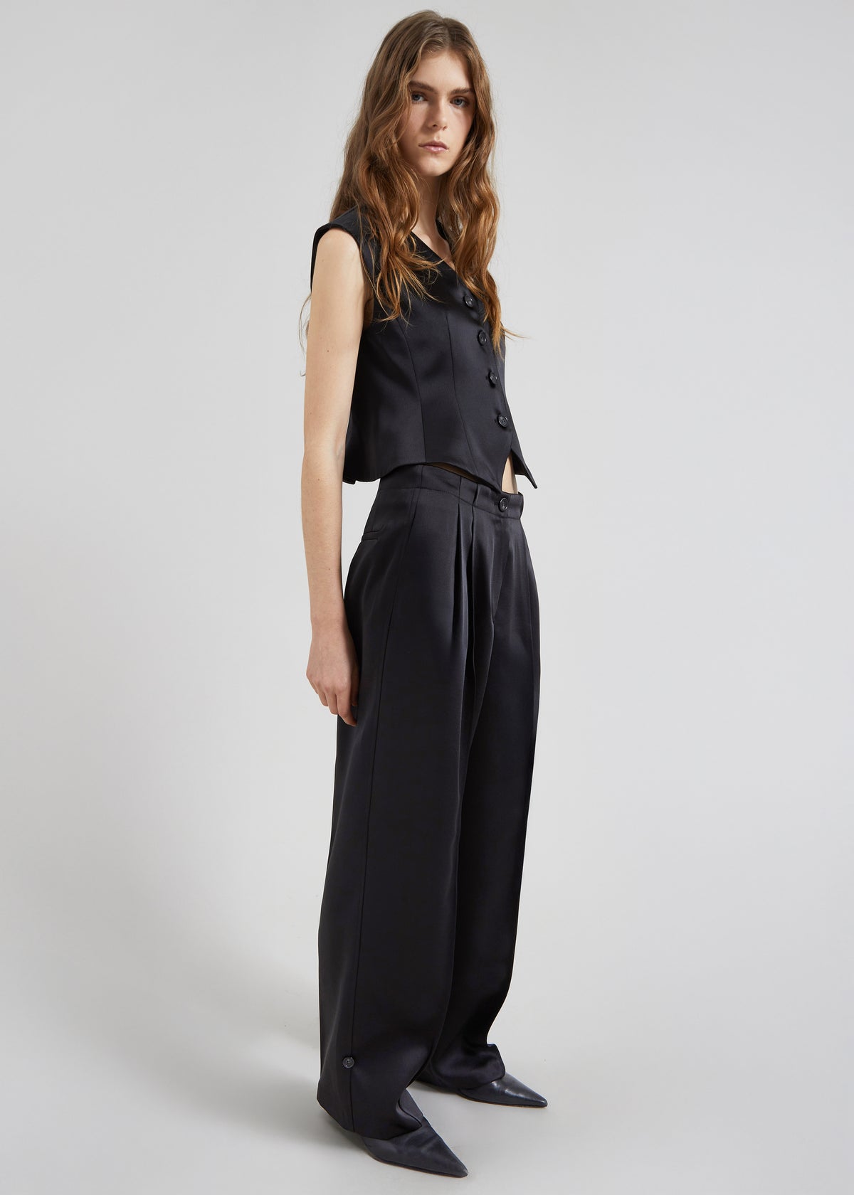Rui Satin Vest - Black - 5