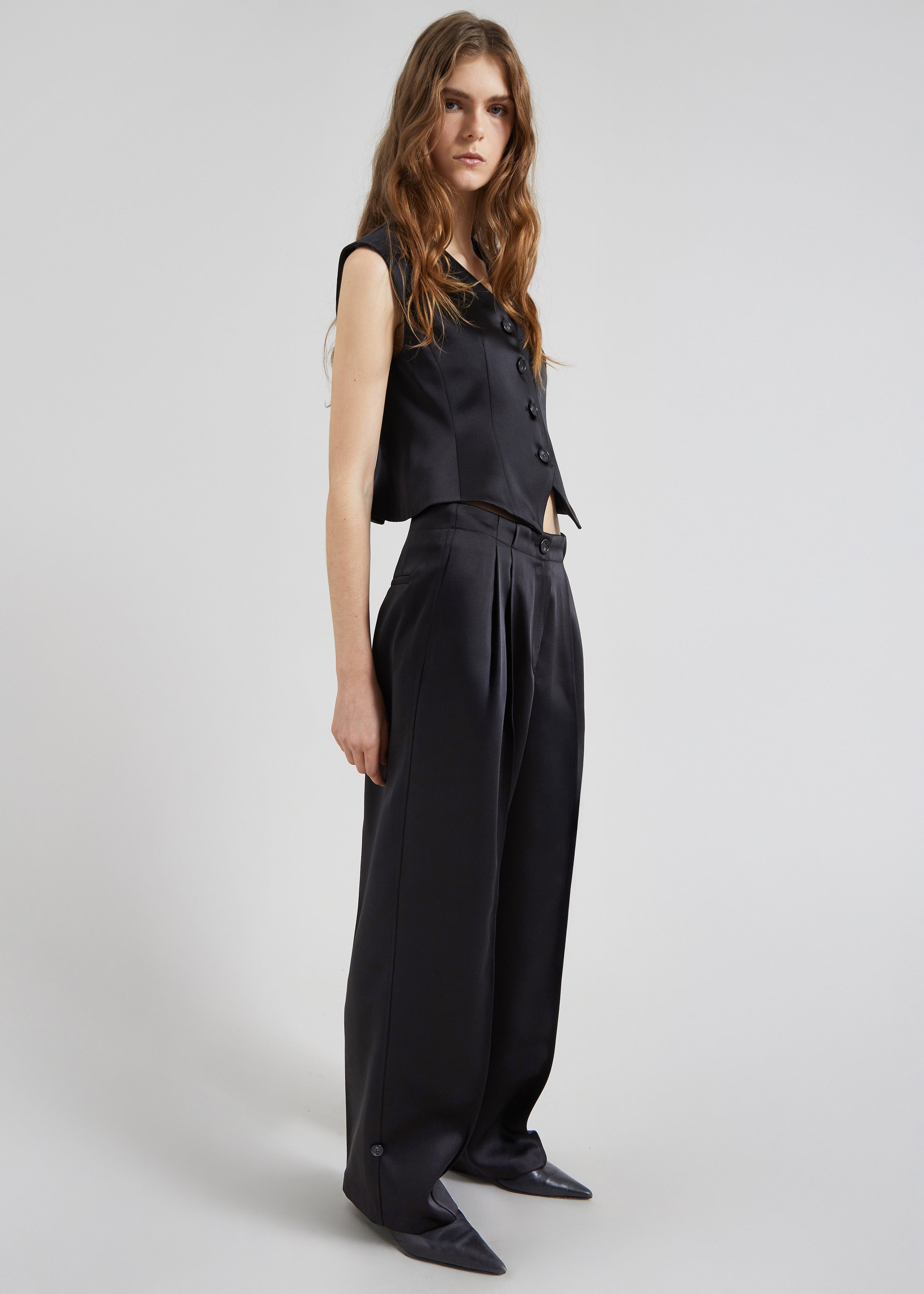 Rui Satin Vest - Black - 5