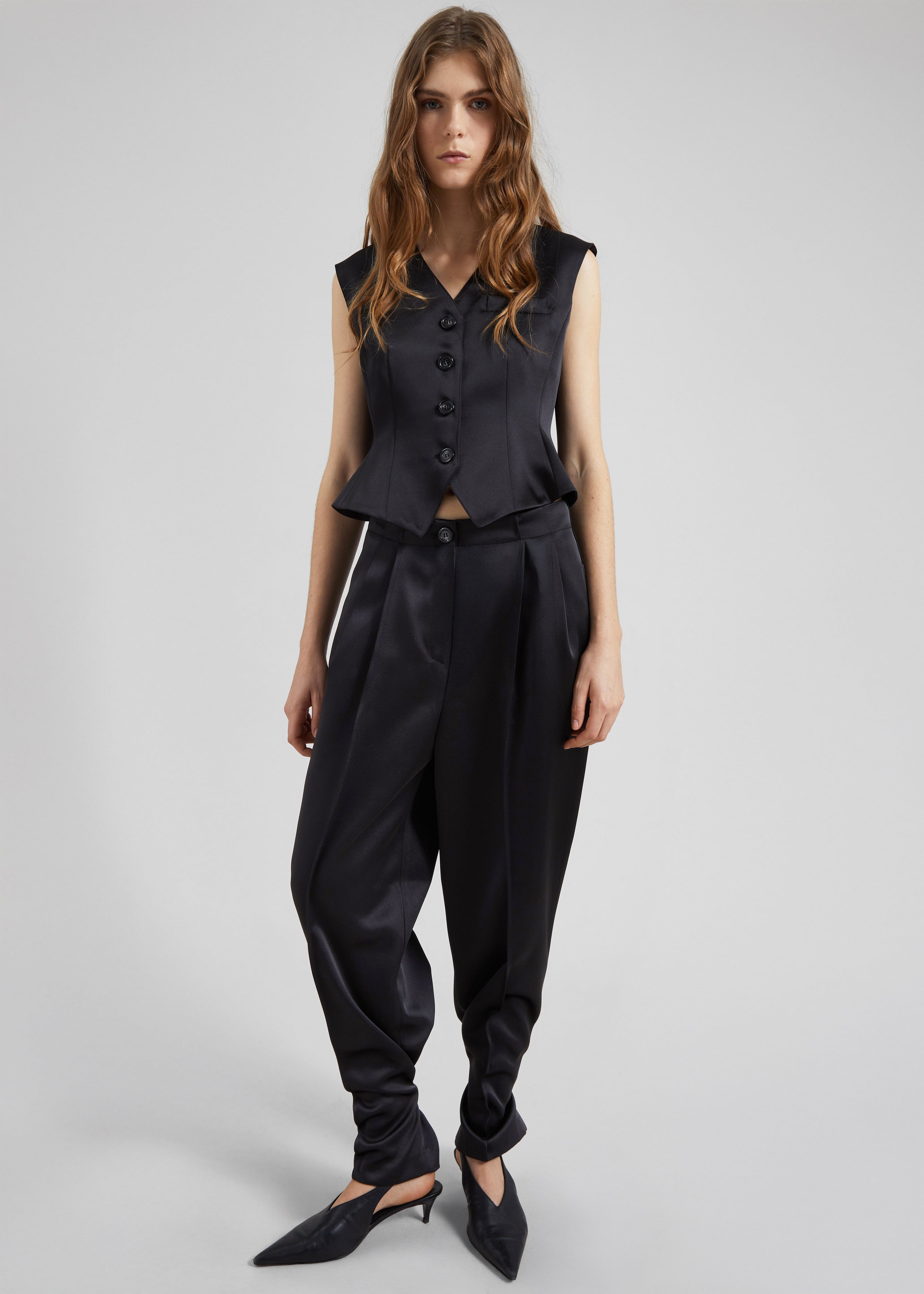 Rui Satin Vest - Black - 4