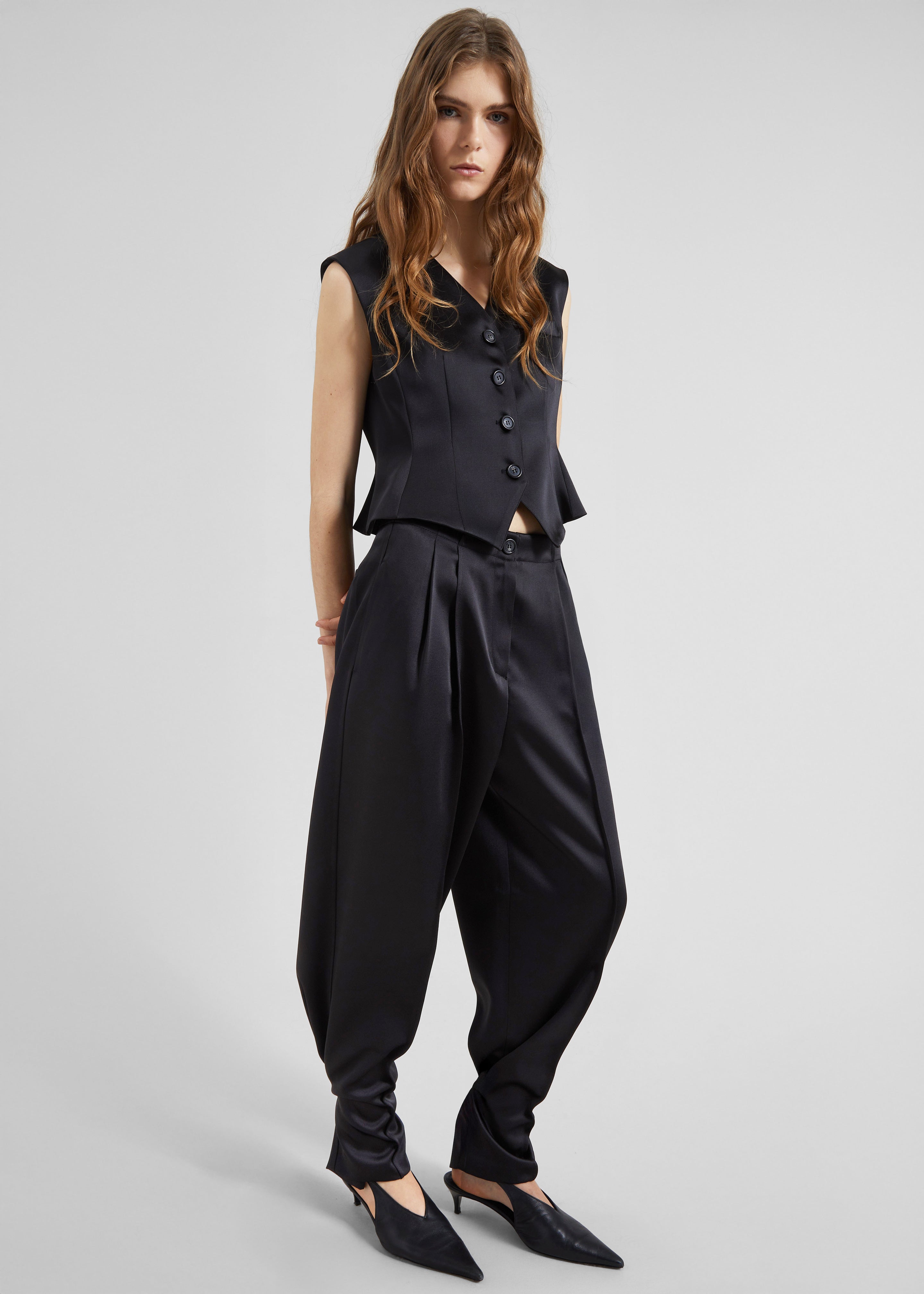 Rui Satin Vest - Black - 3