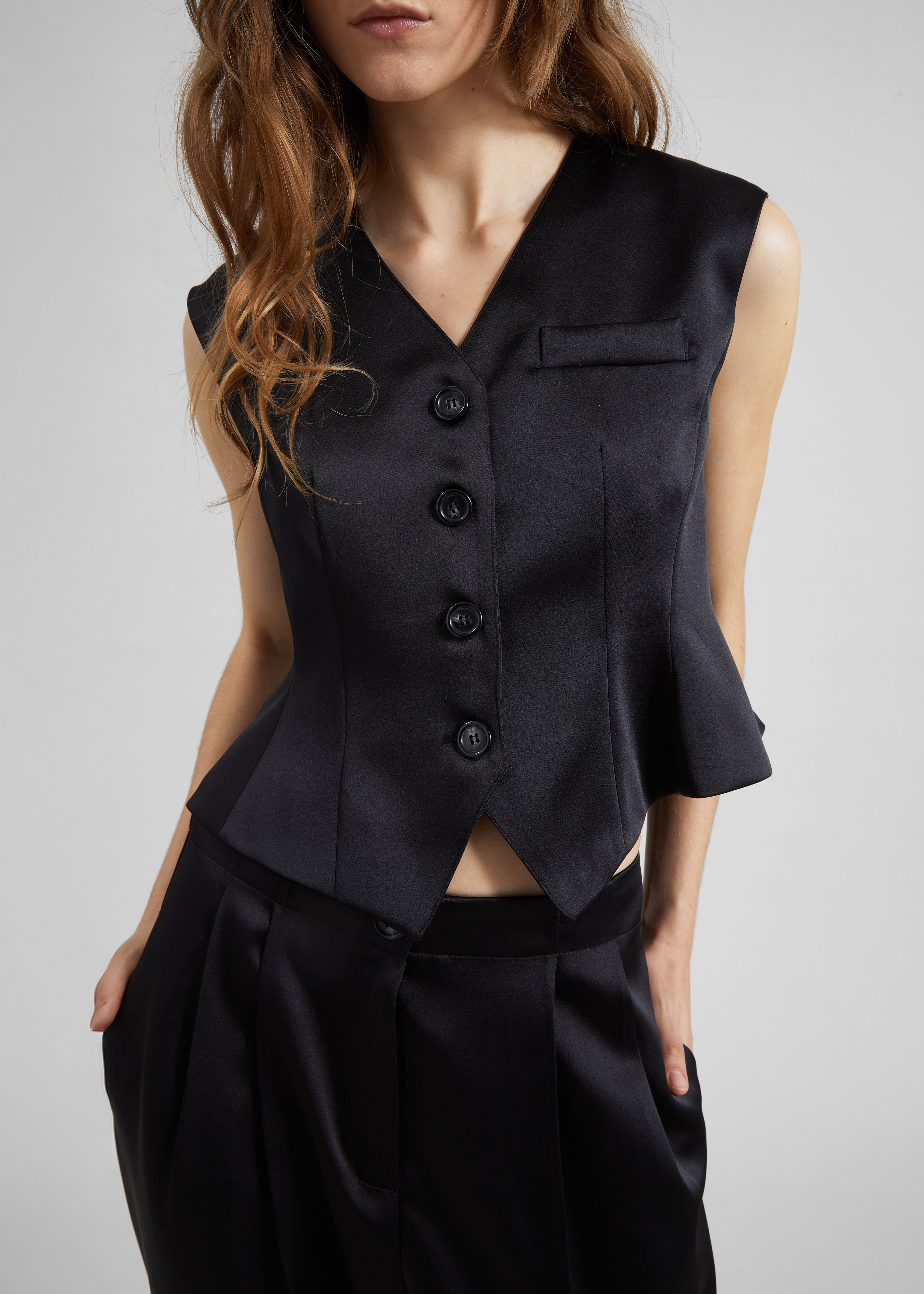 Rui Satin Vest - Black – The Frankie Shop