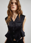 Rui Satin Vest - Black