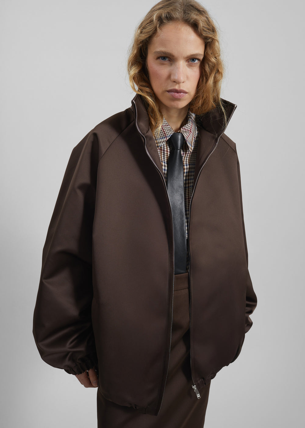 Rune Faux Leather Tie - Black