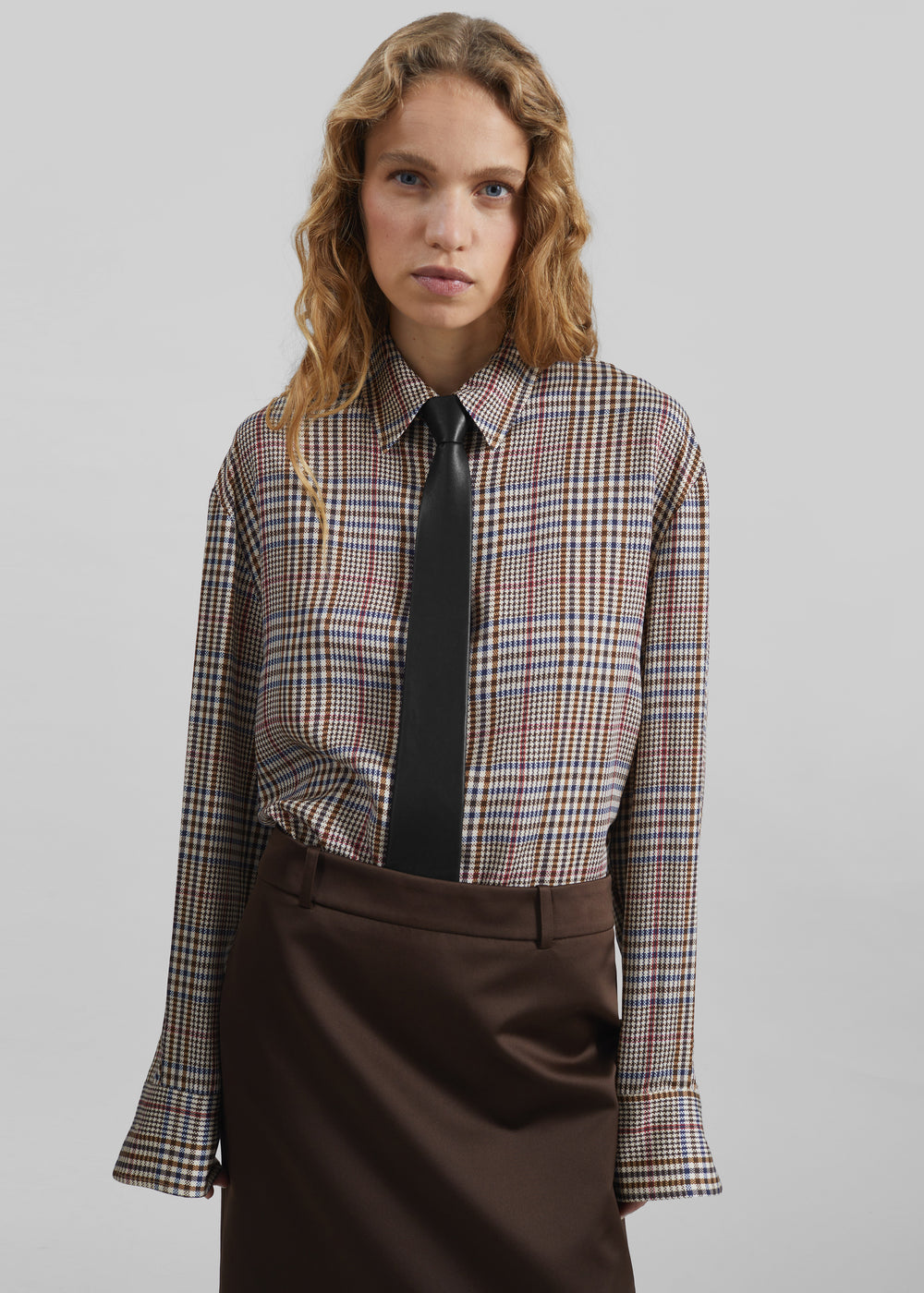 Rune Faux Leather Tie - Black - 1