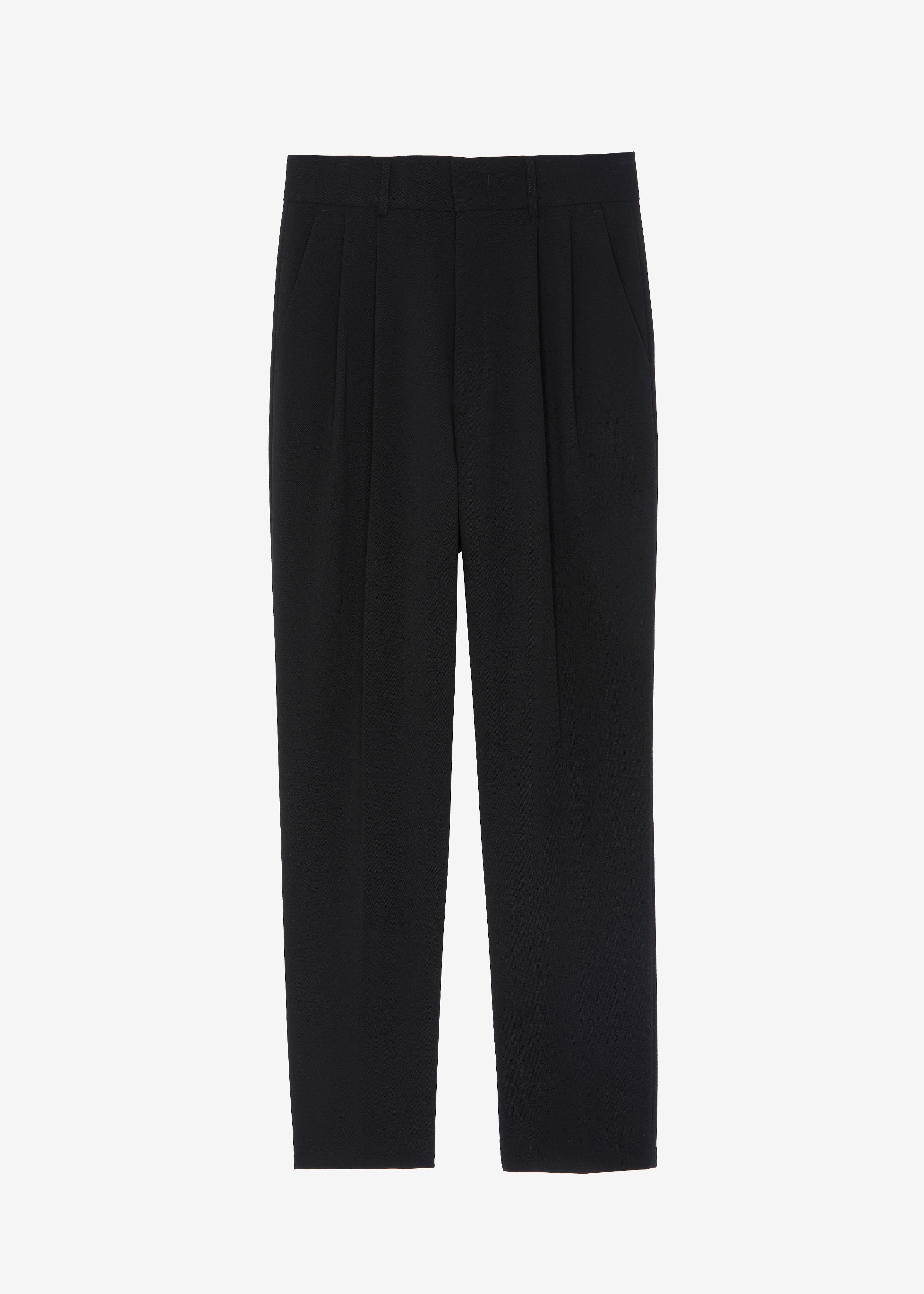 Russel Pleated Trousers - Black - 6