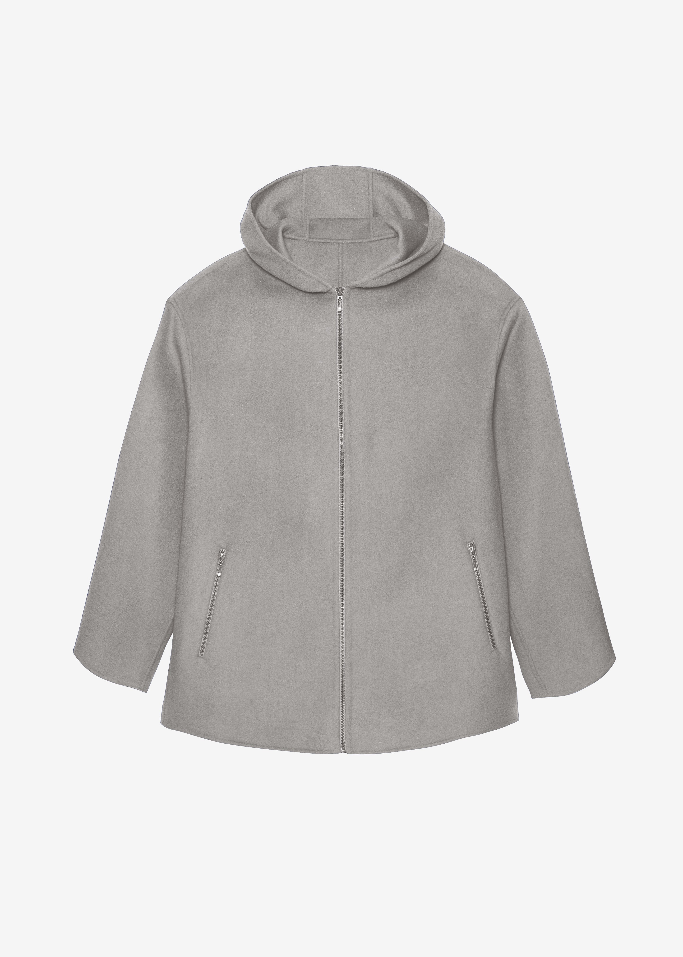 Rye Hooded Wool Jacket - Grey Melange - 7