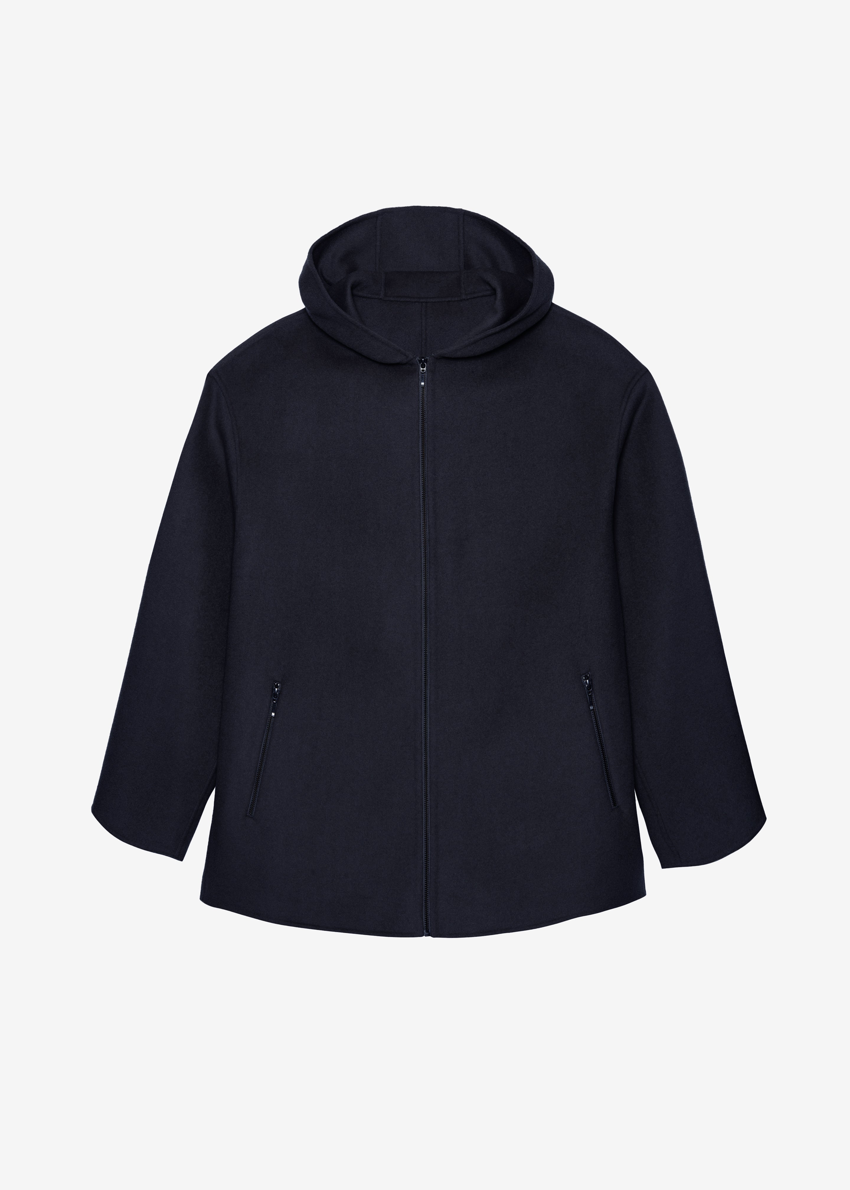 Rye Hooded Wool Jacket - Navy - 8