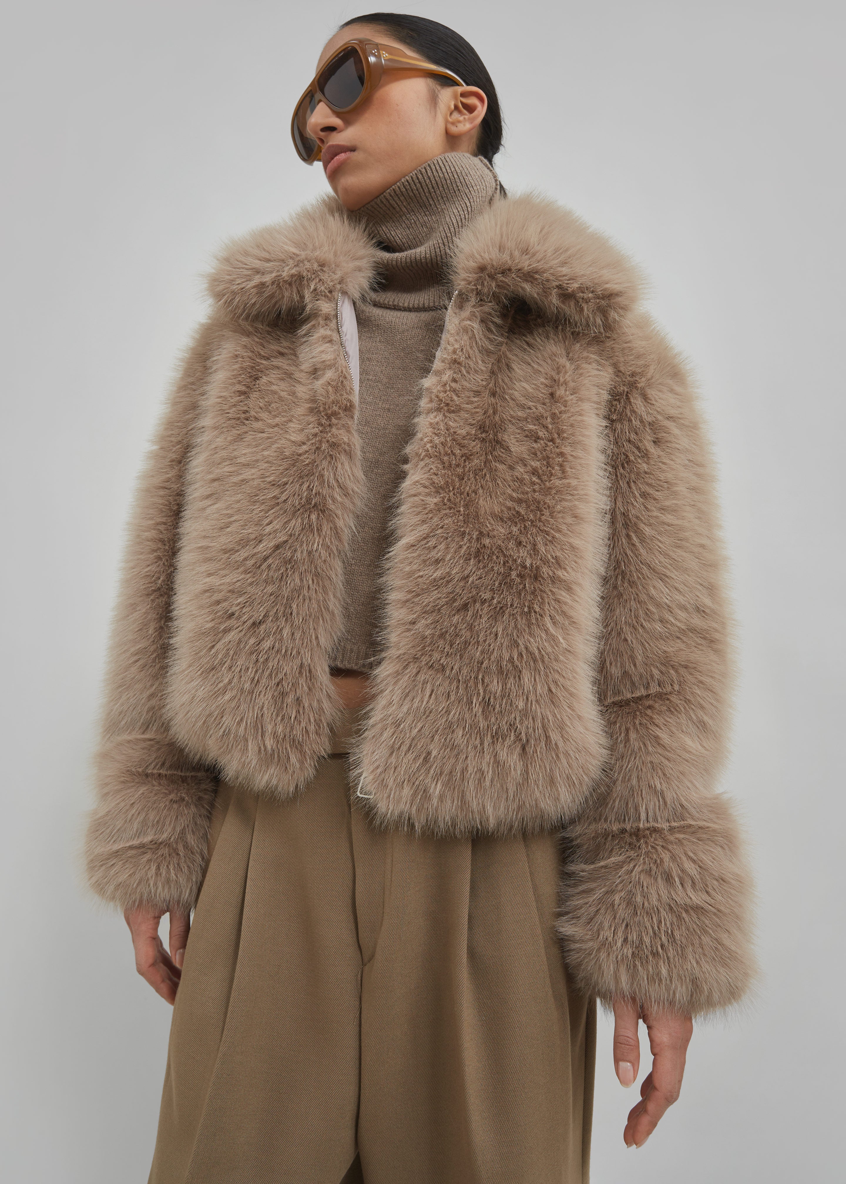 Sabrina Faux Fur Jacket - Mocha