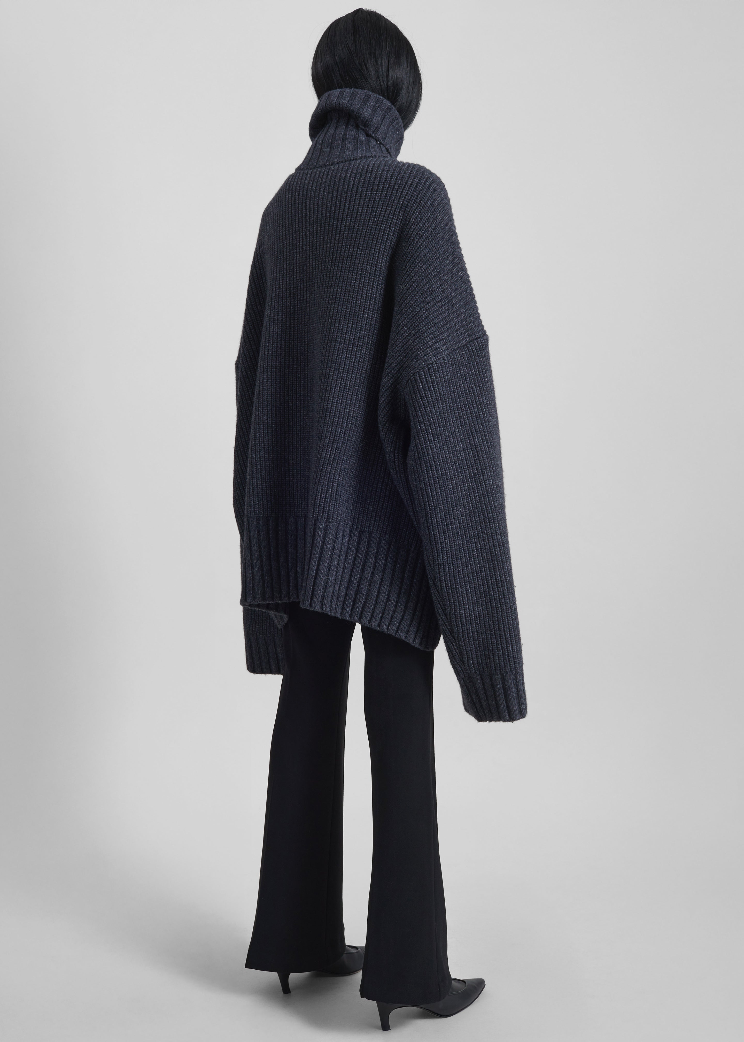 Saclay Oversized Zip-Up Cardigan - Charcoal - 8