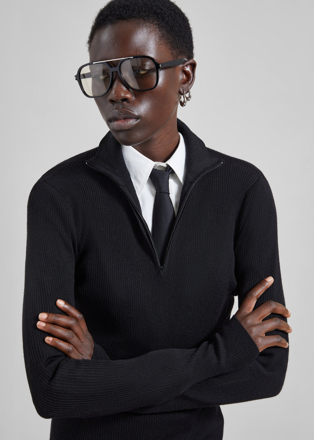 Ritsem Cropped Ribbed Wool Sweater - Black – The Frankie Shop
