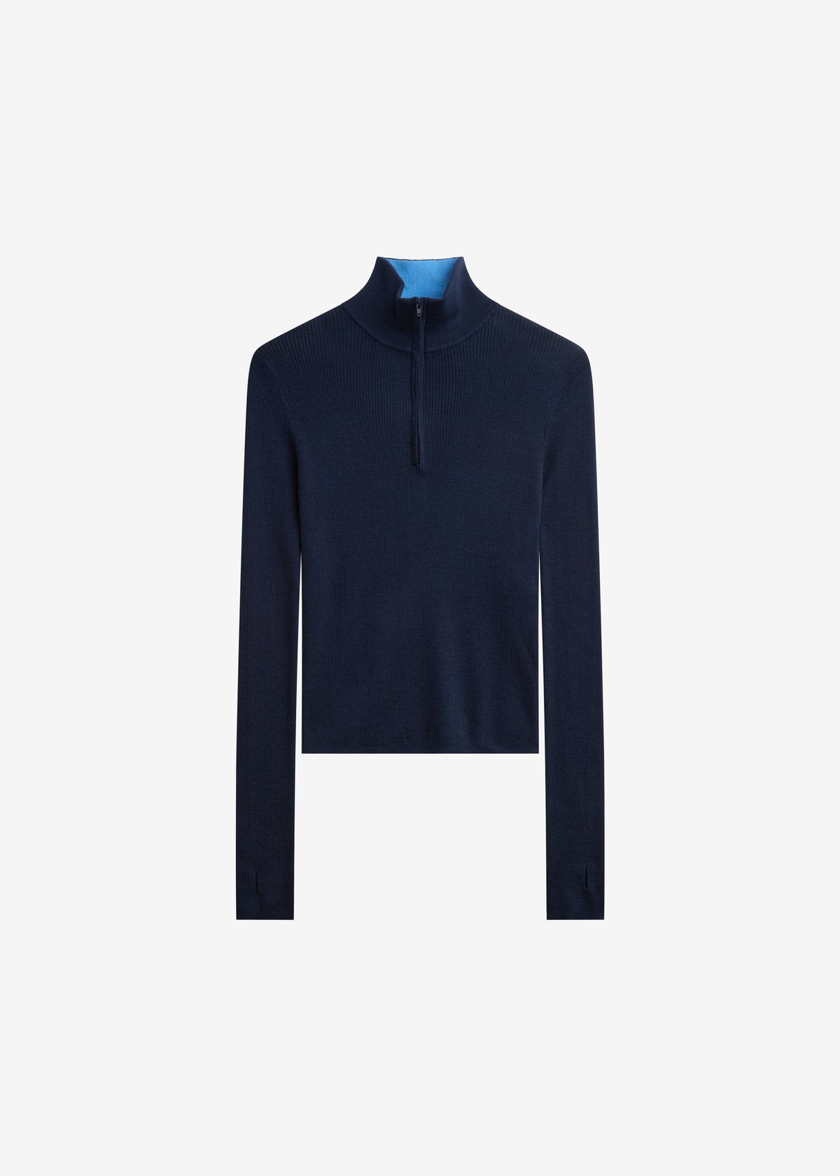 Sade Knit Zip Sweater - Dark Navy/Light Blue - 6