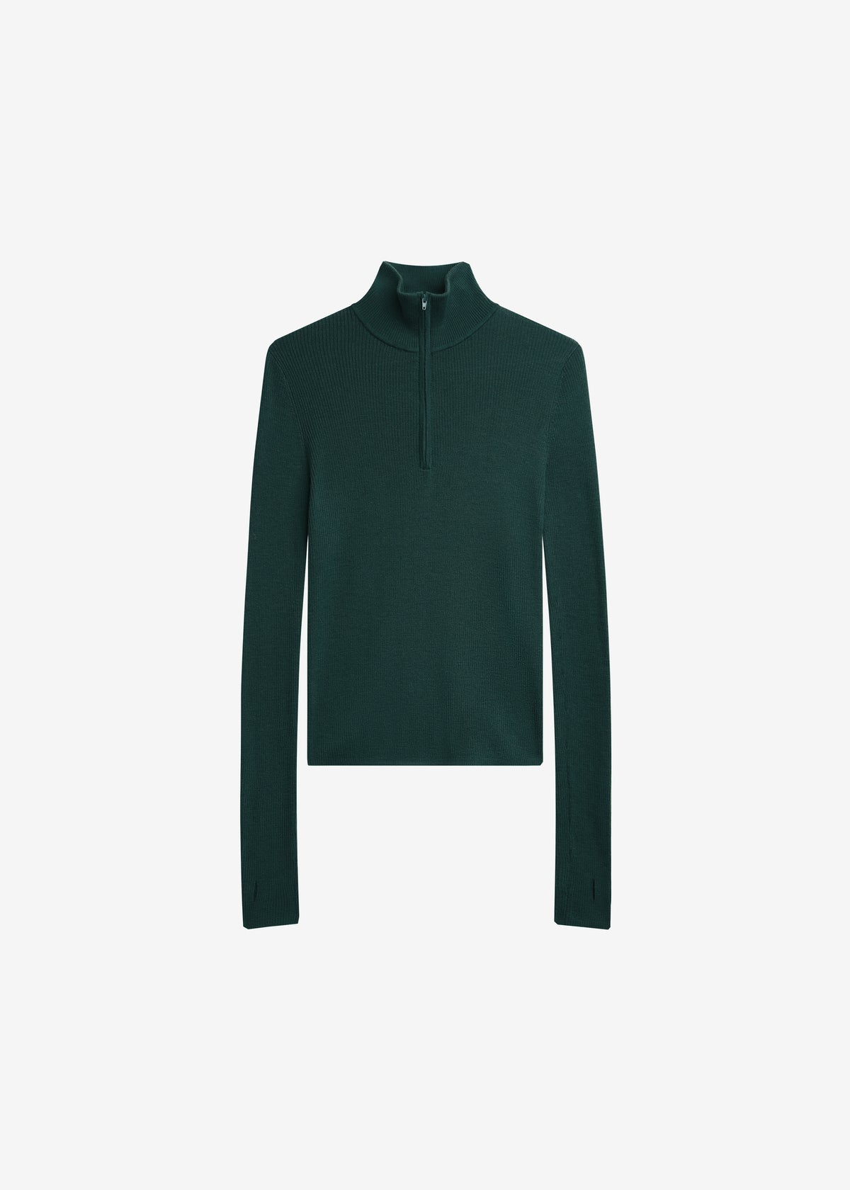 Sade Knit Zip Sweater - Forest Green