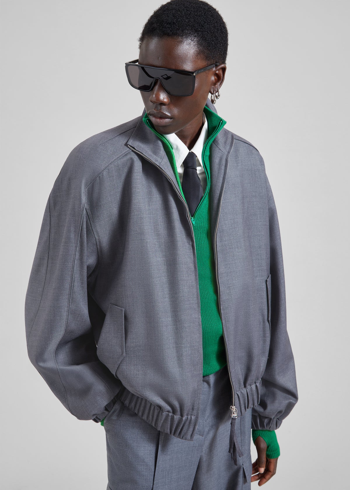 Sade Knit Zip Sweater - Green - 5