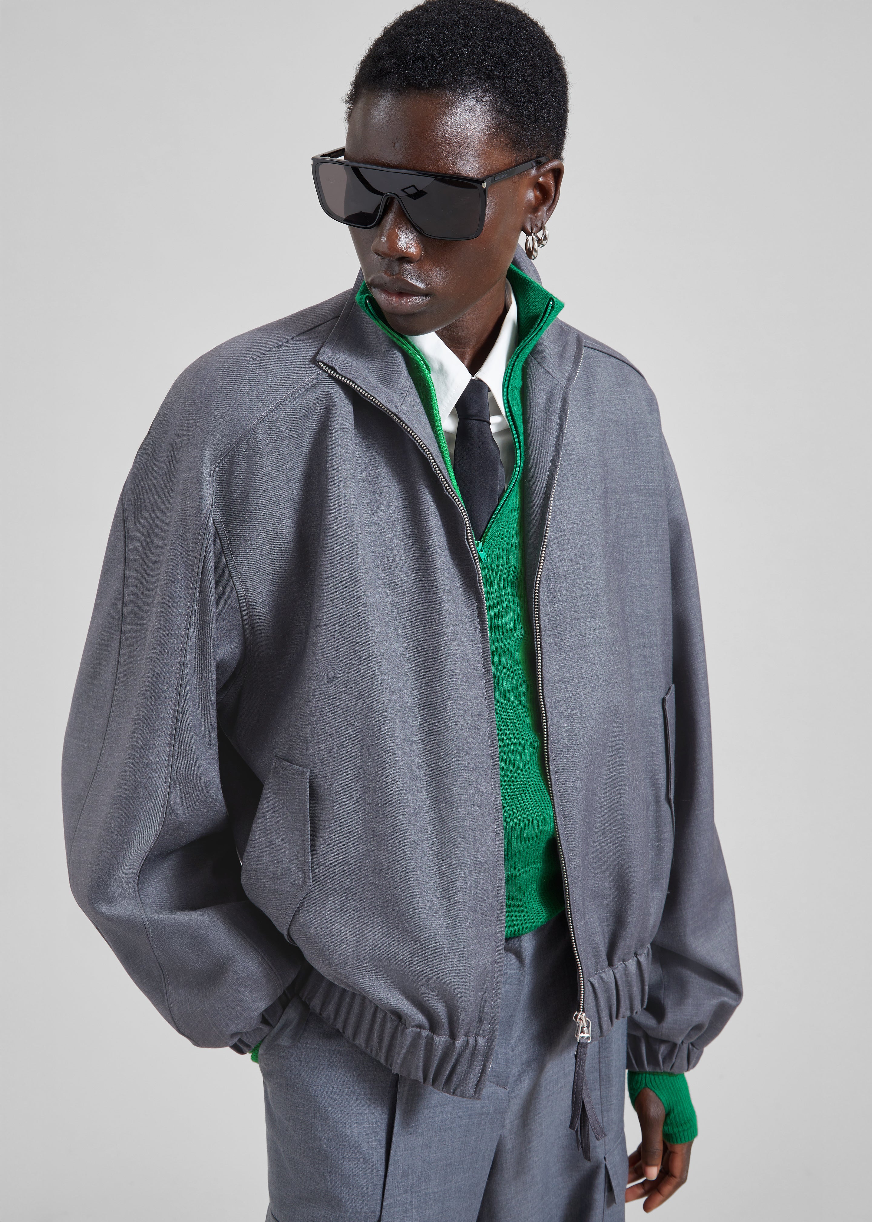 Sade Knit Zip Sweater - Green - 5