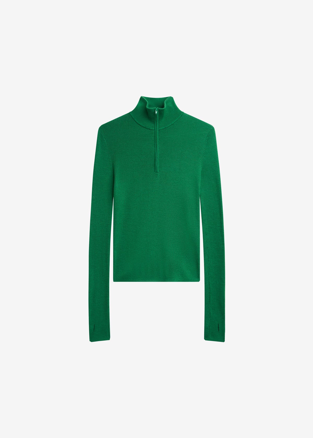 Sade Knit Zip Sweater - Green - 3