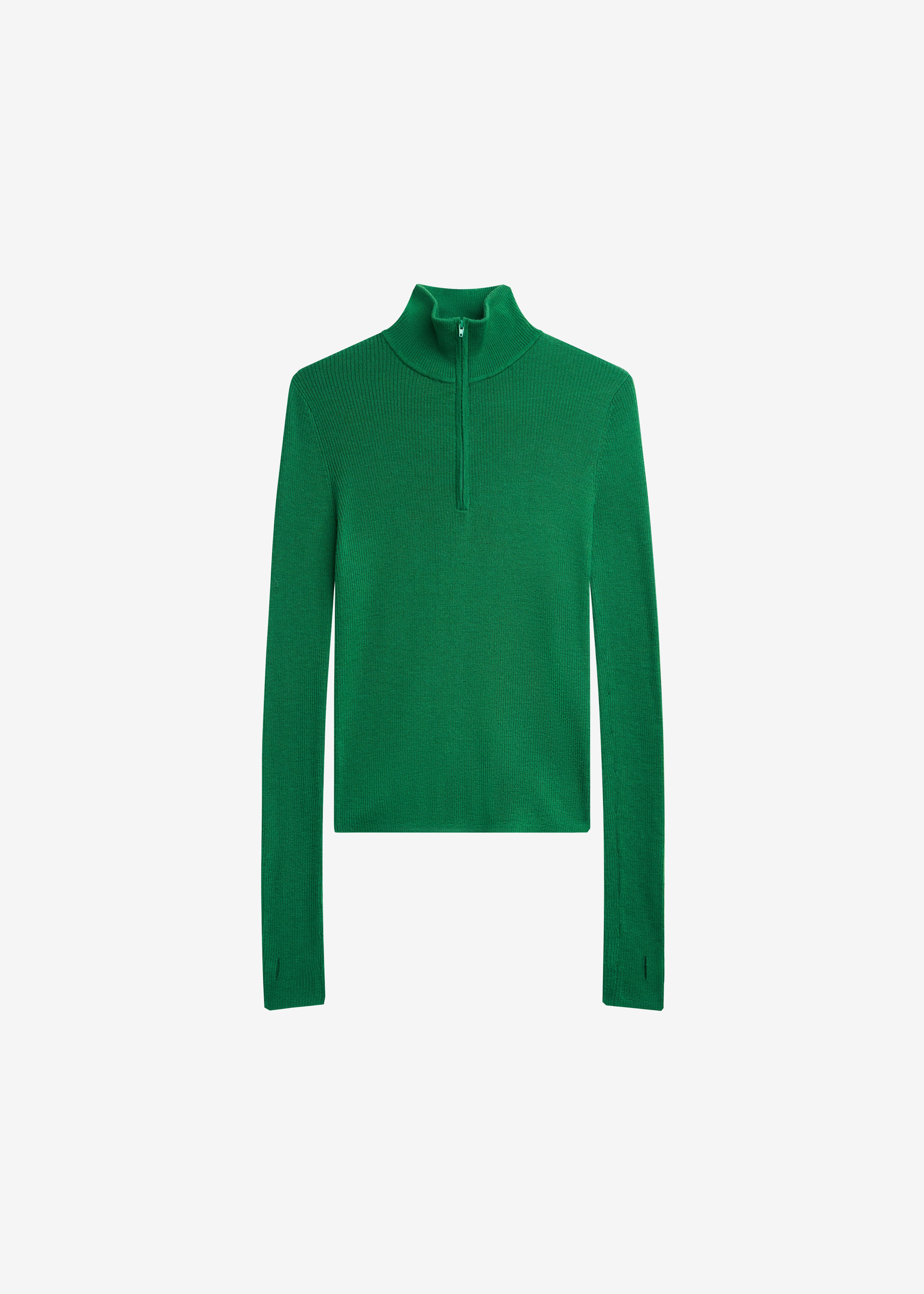 Sade Knit Zip Sweater - Green - 3