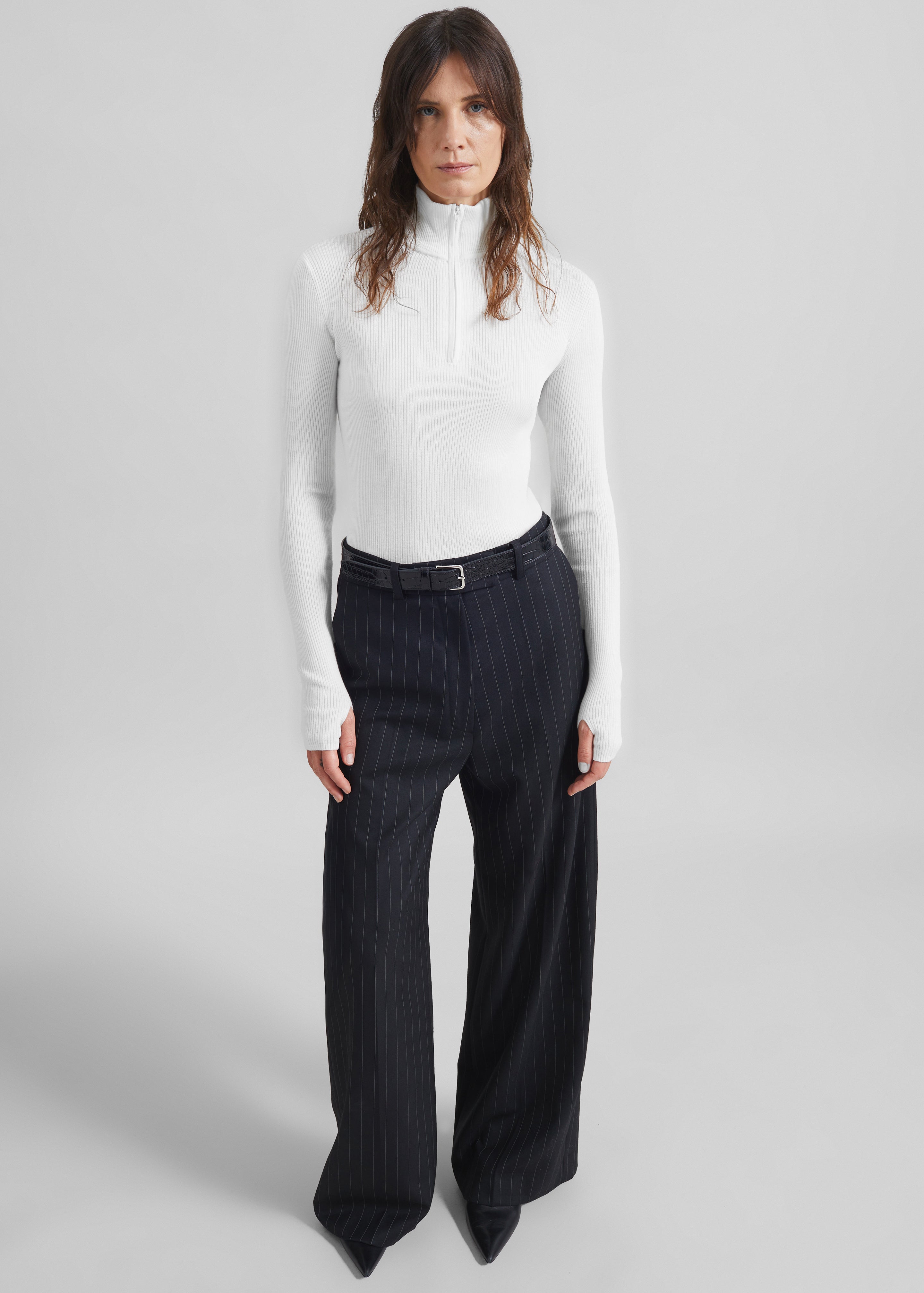 Sade Knit Zip Sweater - White – The Frankie Shop