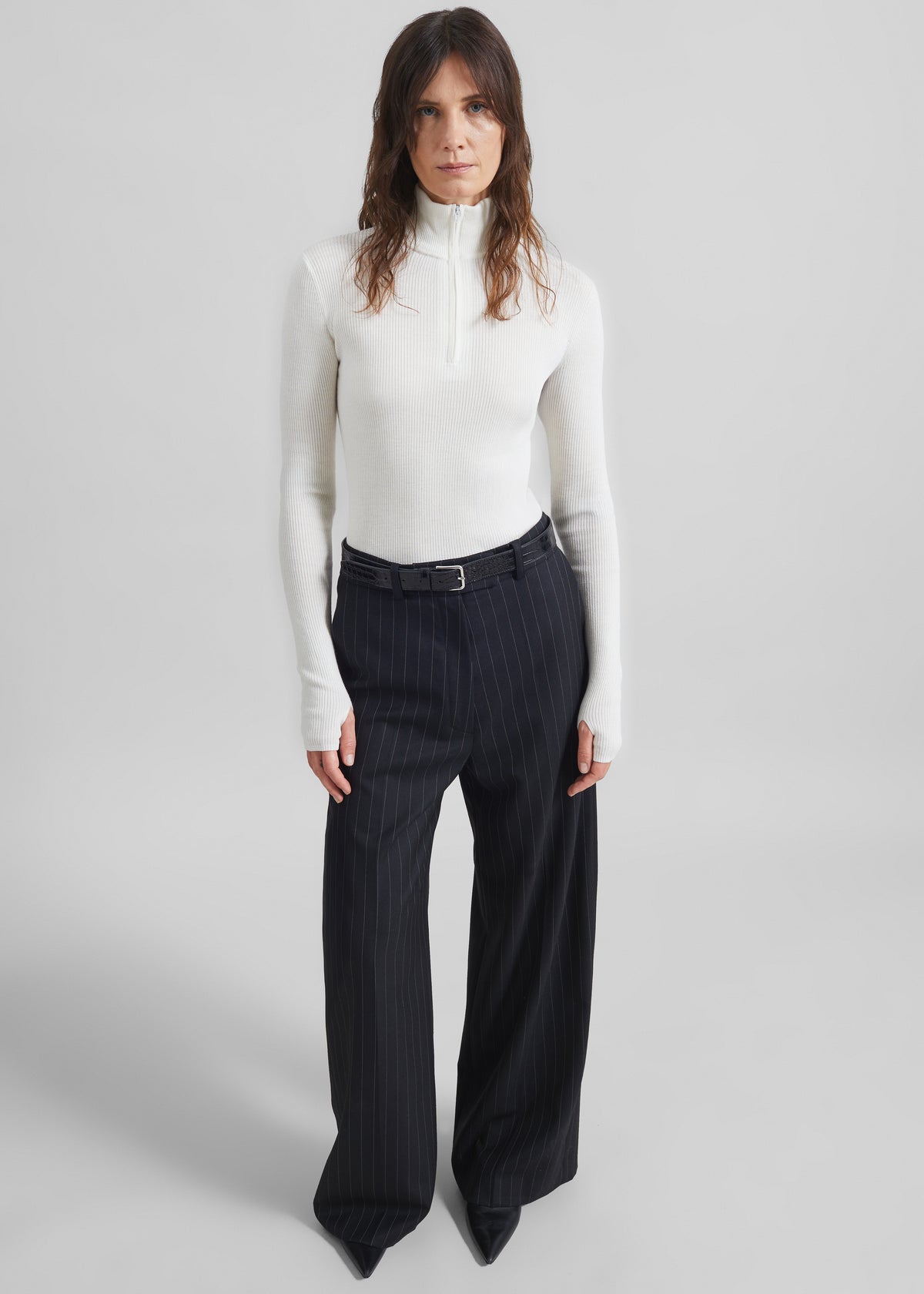 Sade Knit Zip Sweater - White - 5