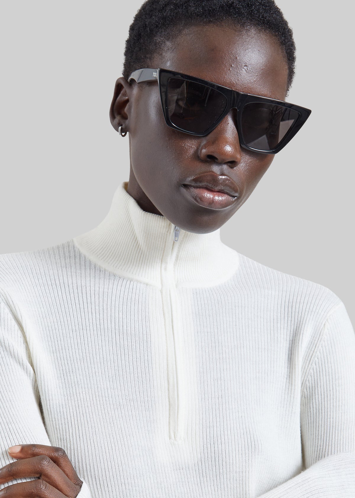 Sade Knit Zip Sweater - White - 3